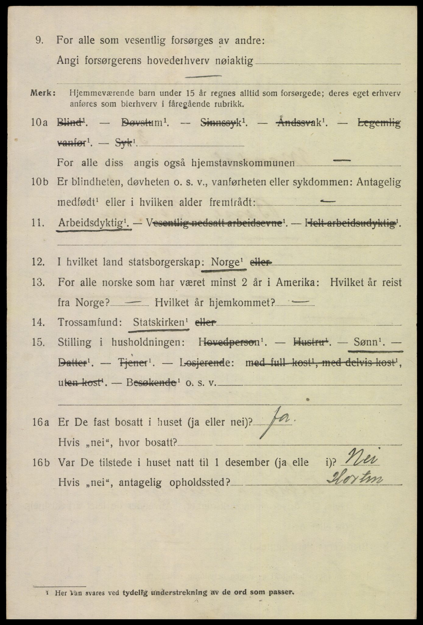 SAK, 1920 census for Mandal, 1920, p. 9106