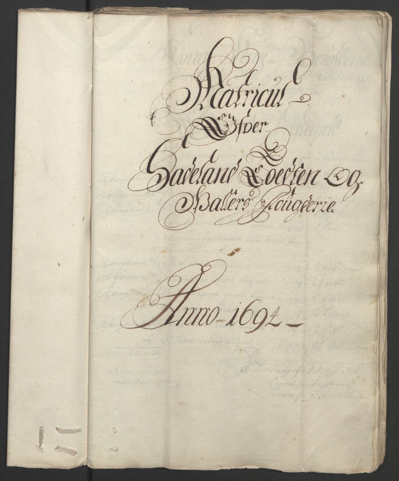 Rentekammeret inntil 1814, Reviderte regnskaper, Fogderegnskap, RA/EA-4092/R18/L1292: Fogderegnskap Hadeland, Toten og Valdres, 1693-1694, p. 258