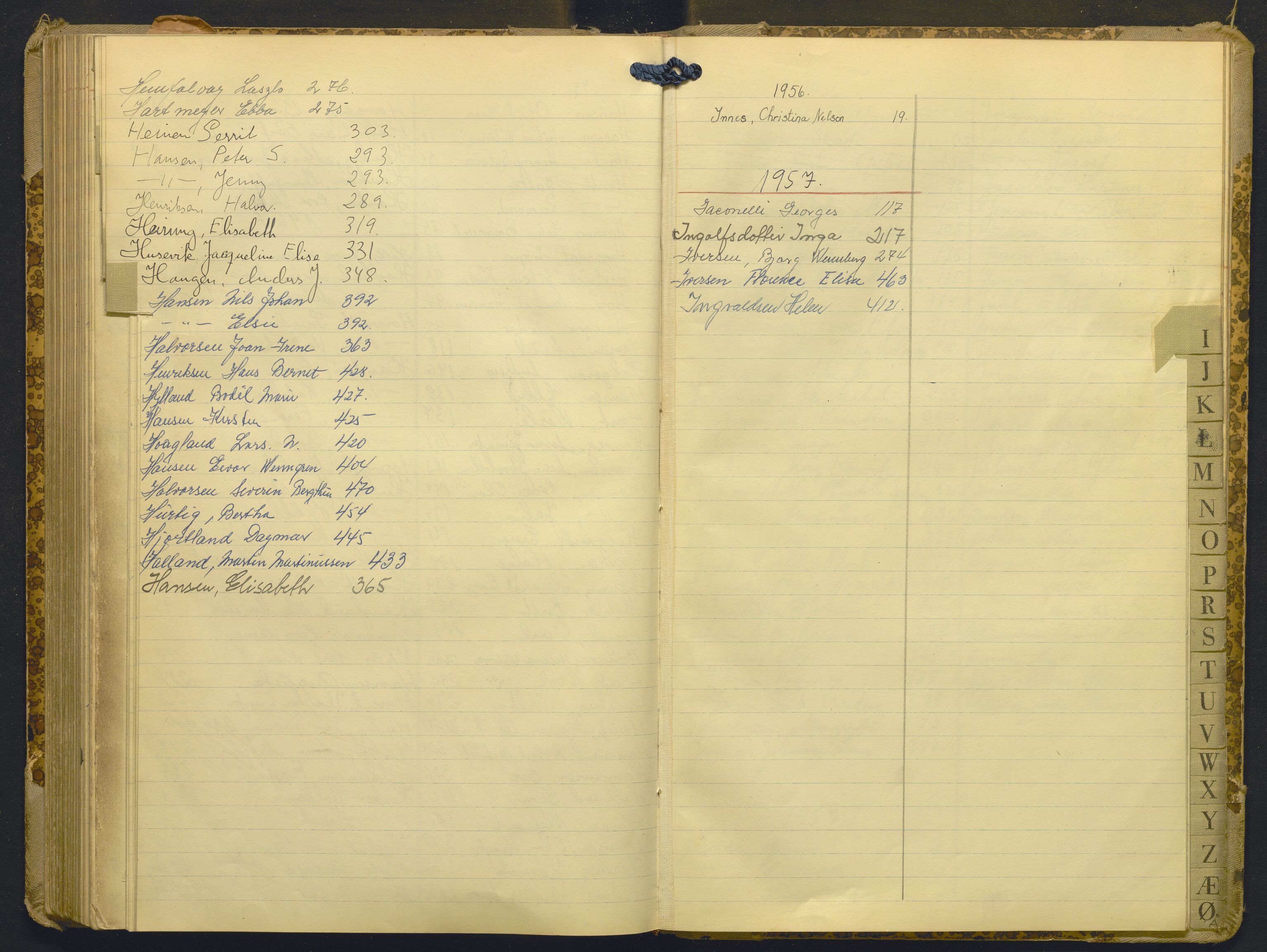 Hordaland politidistrikt, AV/SAB-A-64101/K/Ka/L0006: Framandsakjournal med register, 1956-1957