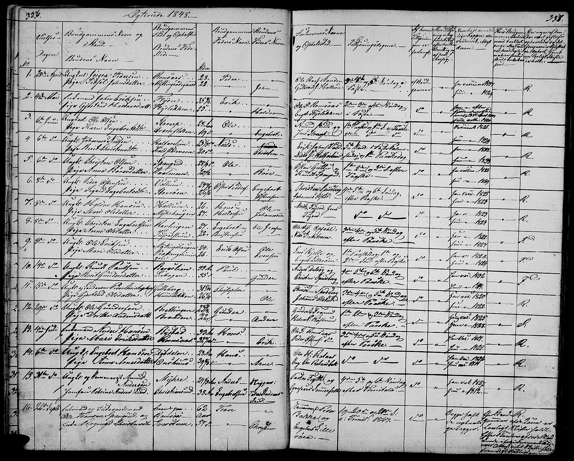 Ringebu prestekontor, SAH/PREST-082/H/Ha/Hab/L0002: Parish register (copy) no. 2, 1839-1853, p. 336-337