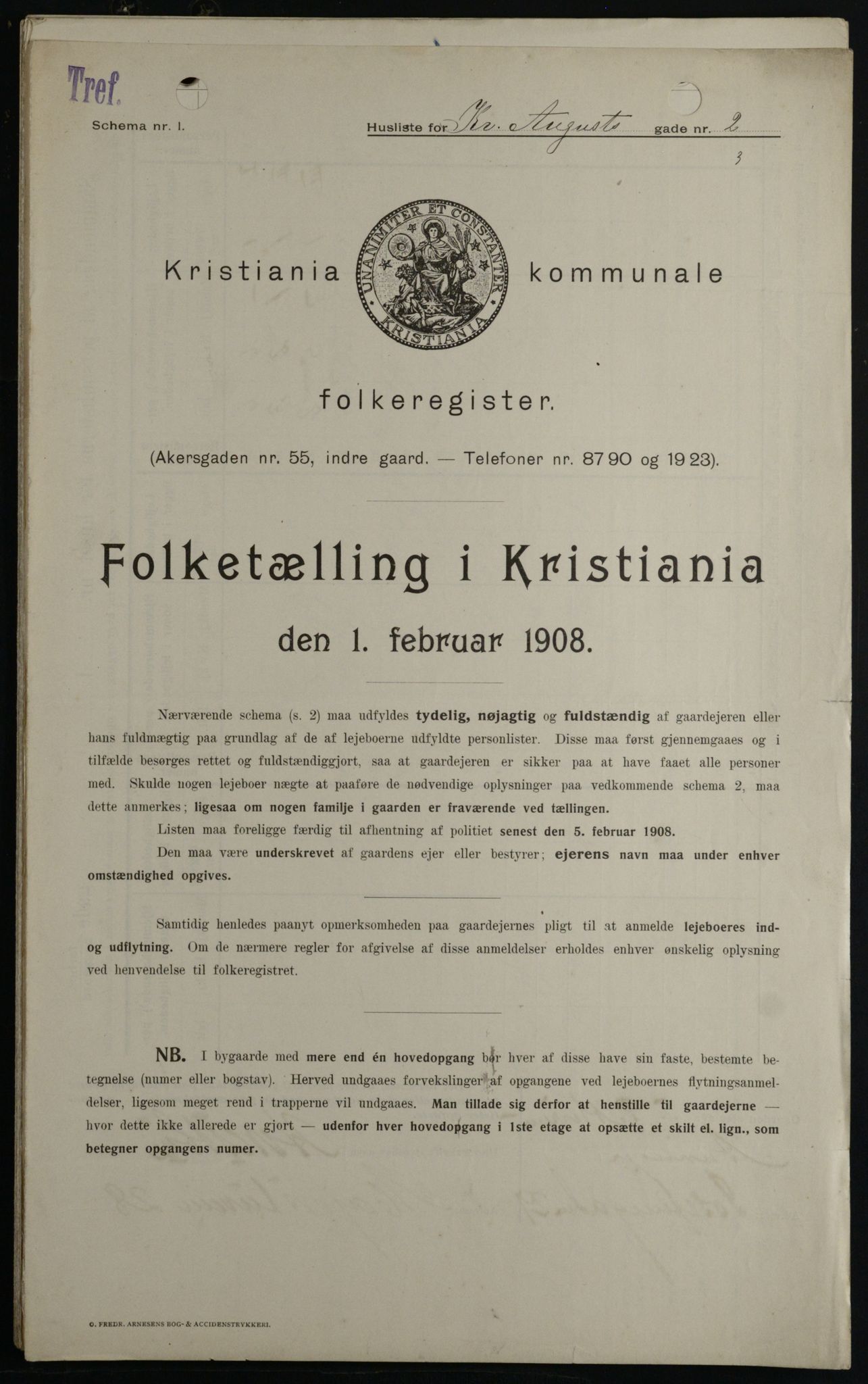 OBA, Municipal Census 1908 for Kristiania, 1908, p. 48282
