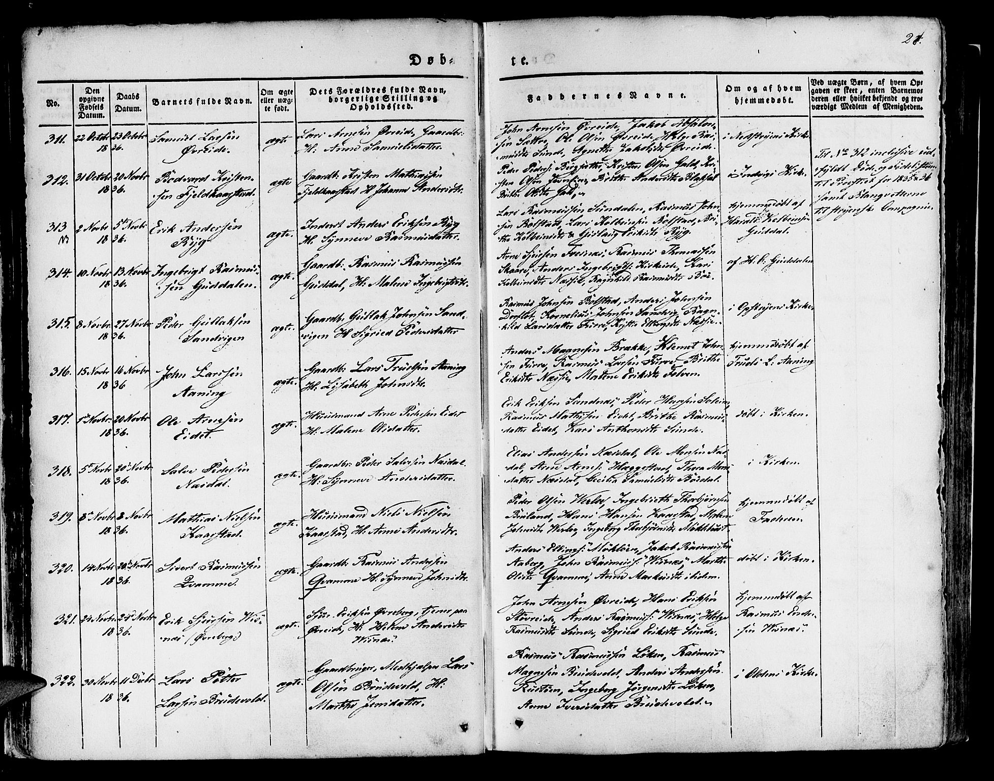 Innvik sokneprestembete, AV/SAB-A-80501: Parish register (official) no. A 4I, 1831-1846, p. 28