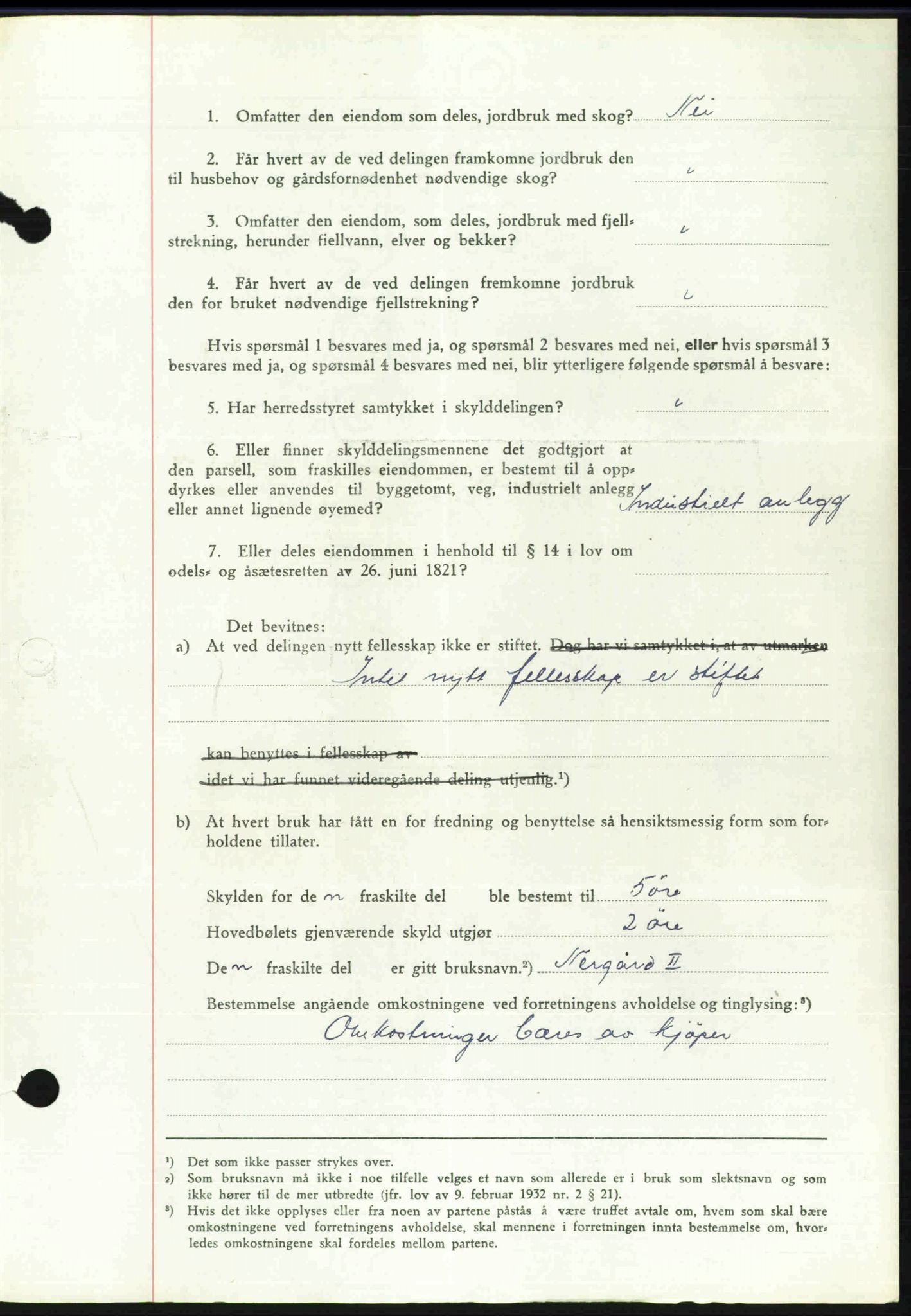Toten tingrett, SAH/TING-006/H/Hb/Hbc/L0020: Mortgage book no. Hbc-20, 1948-1948, Diary no: : 2726/1948