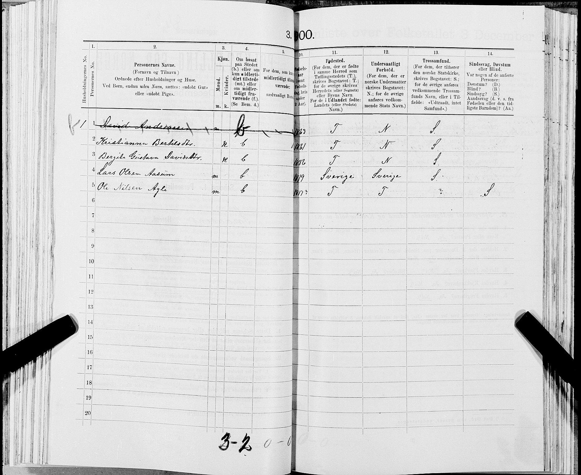 SAT, 1900 census for Snåsa, 1900, p. 976