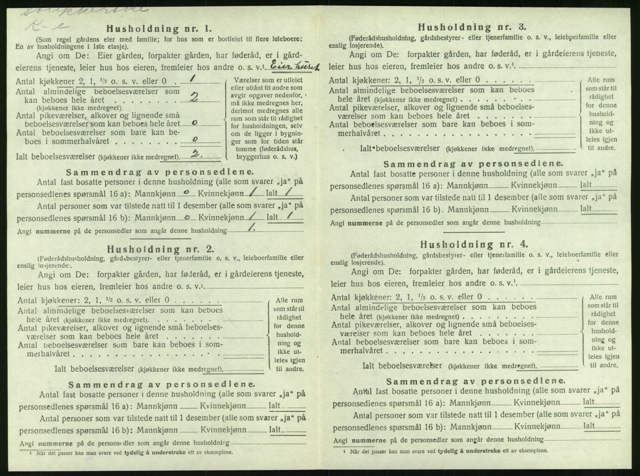 SAT, 1920 census for Nesna, 1920, p. 944