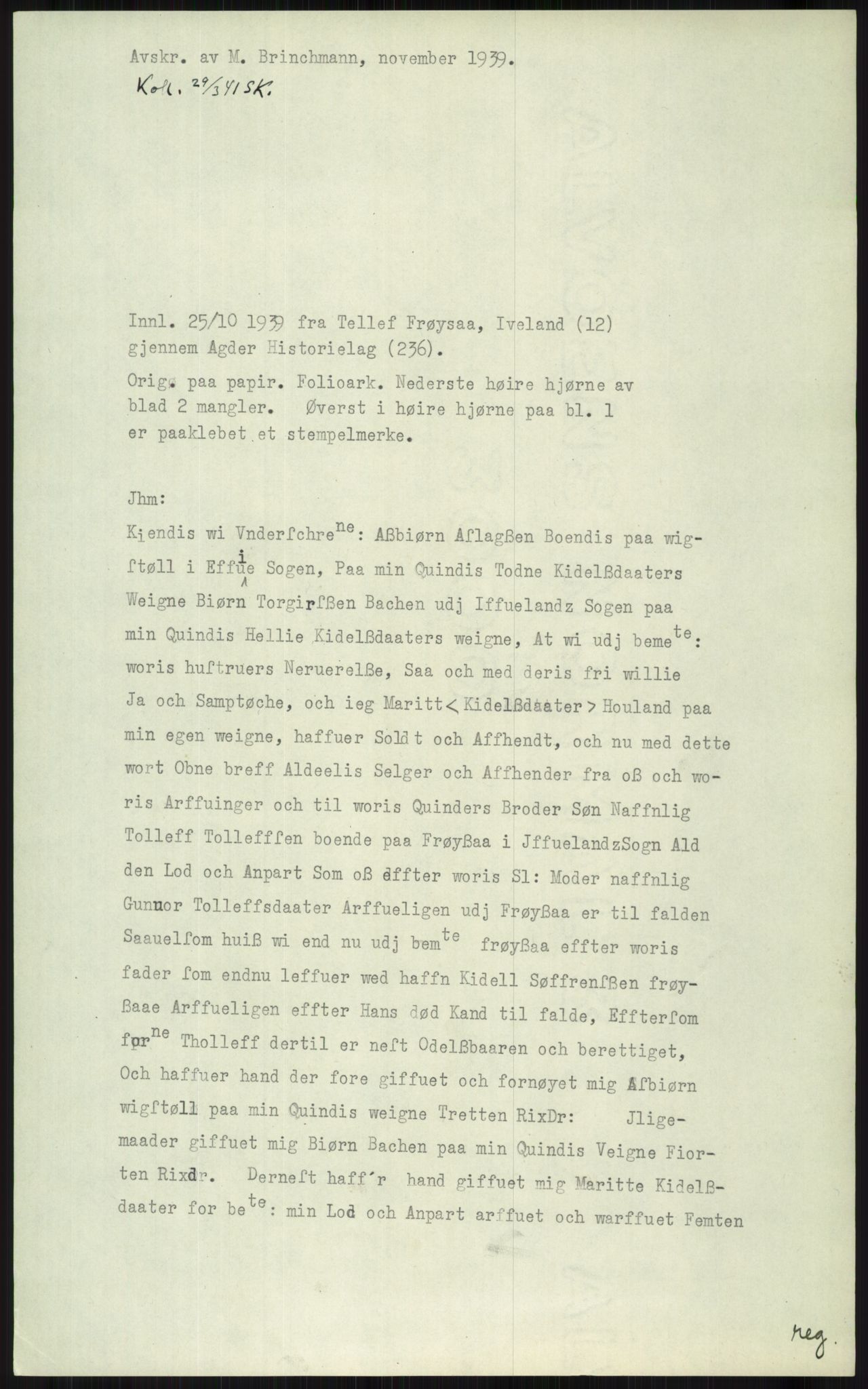 Samlinger til kildeutgivelse, Diplomavskriftsamlingen, AV/RA-EA-4053/H/Ha, p. 2264