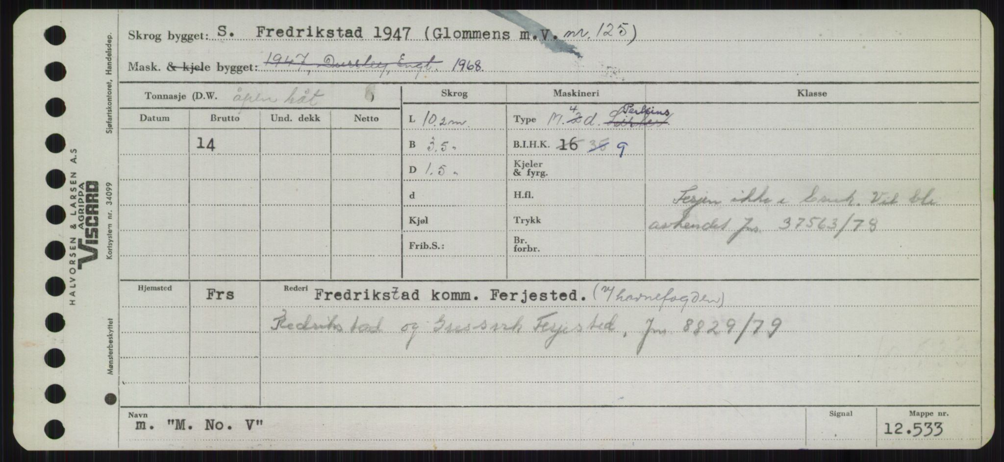 Sjøfartsdirektoratet med forløpere, Skipsmålingen, RA/S-1627/H/Ha/L0003/0002: Fartøy, Hilm-Mar / Fartøy, Kom-Mar, p. 797