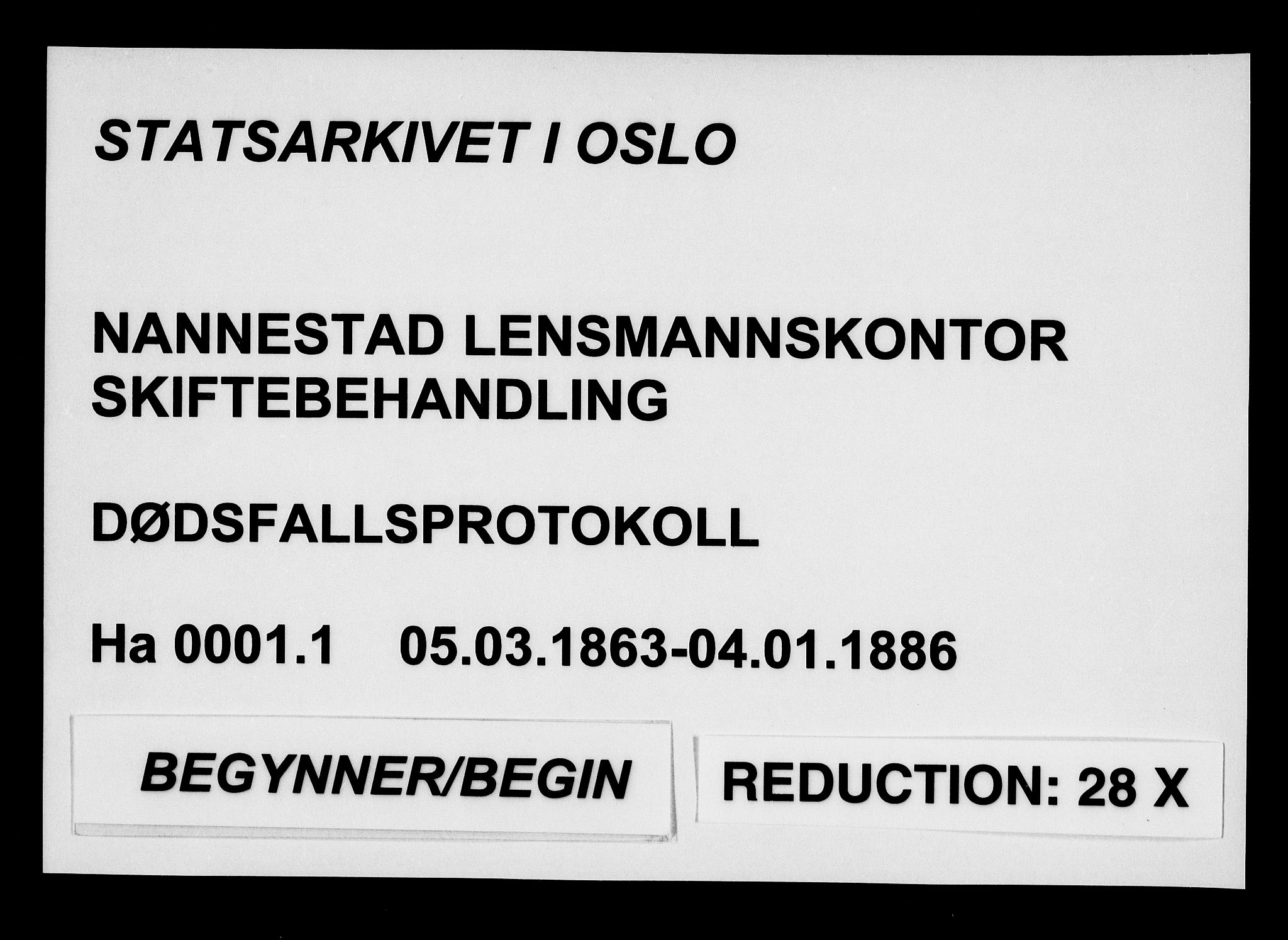 Nannestad lensmannskontor, SAO/A-10922/H/Ha/L0001: Dødsfallsprotokoller, 1863-1886