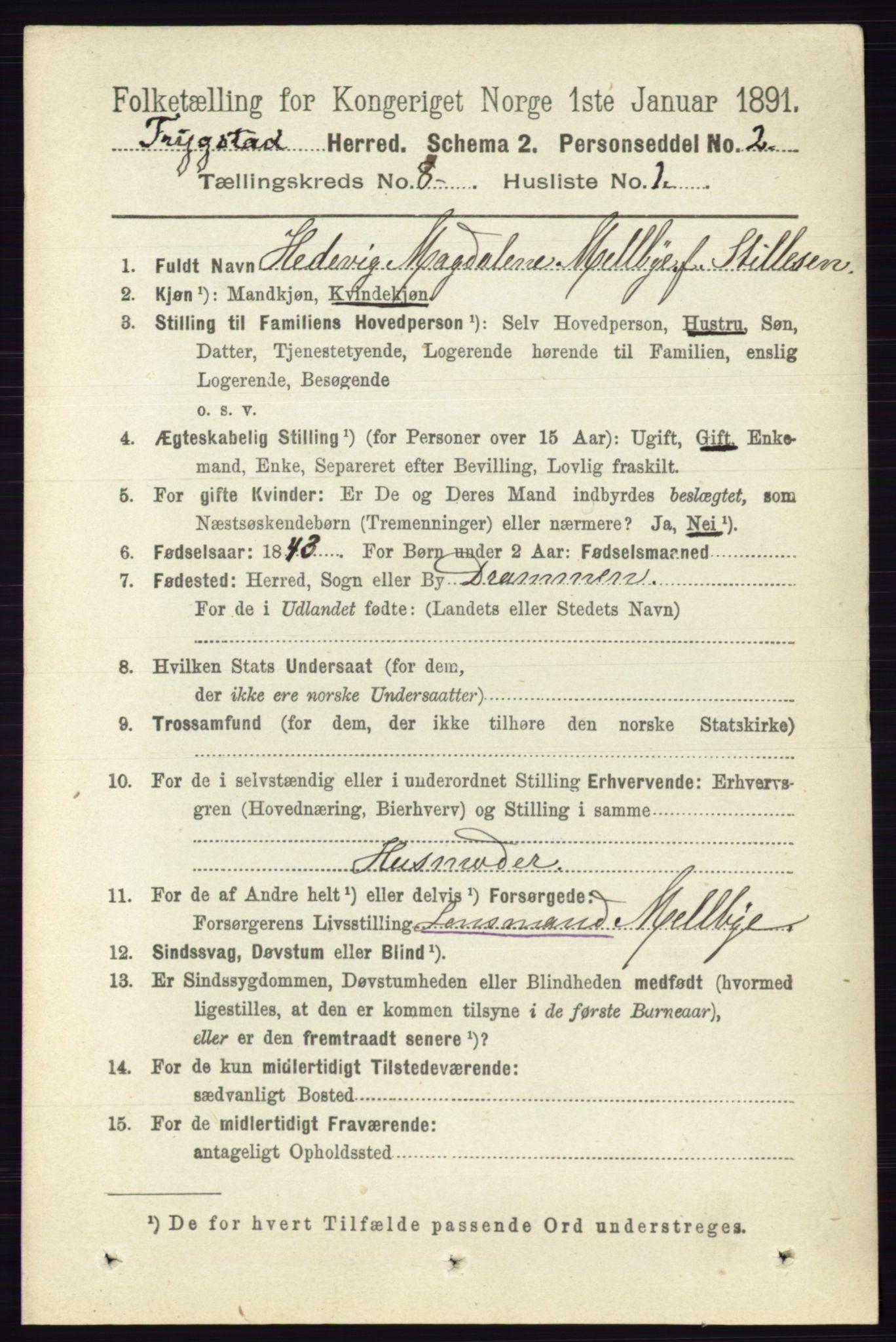 RA, 1891 Census for 0122 Trøgstad, 1891, p. 3436