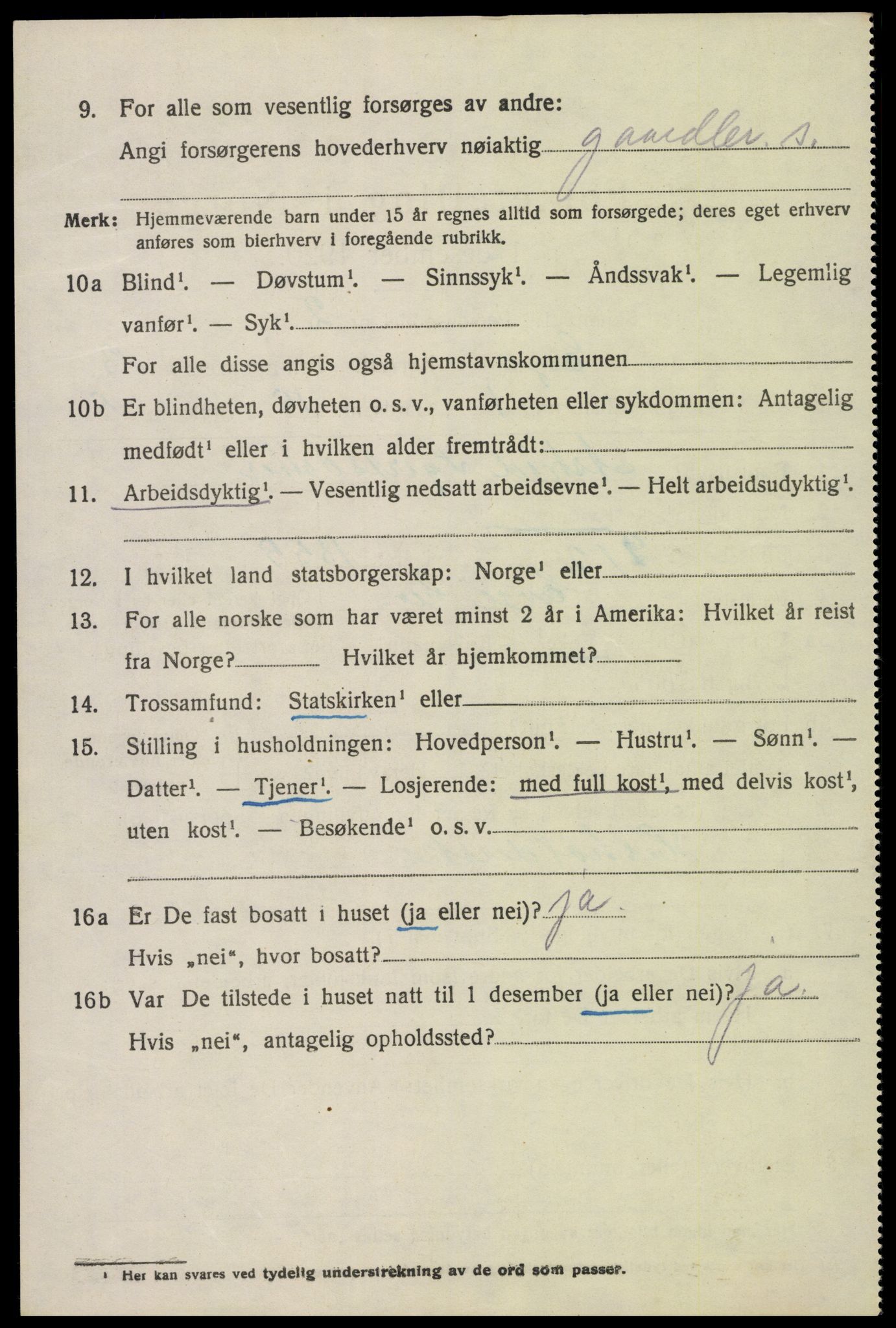 SAK, 1920 census for Evje, 1920, p. 985