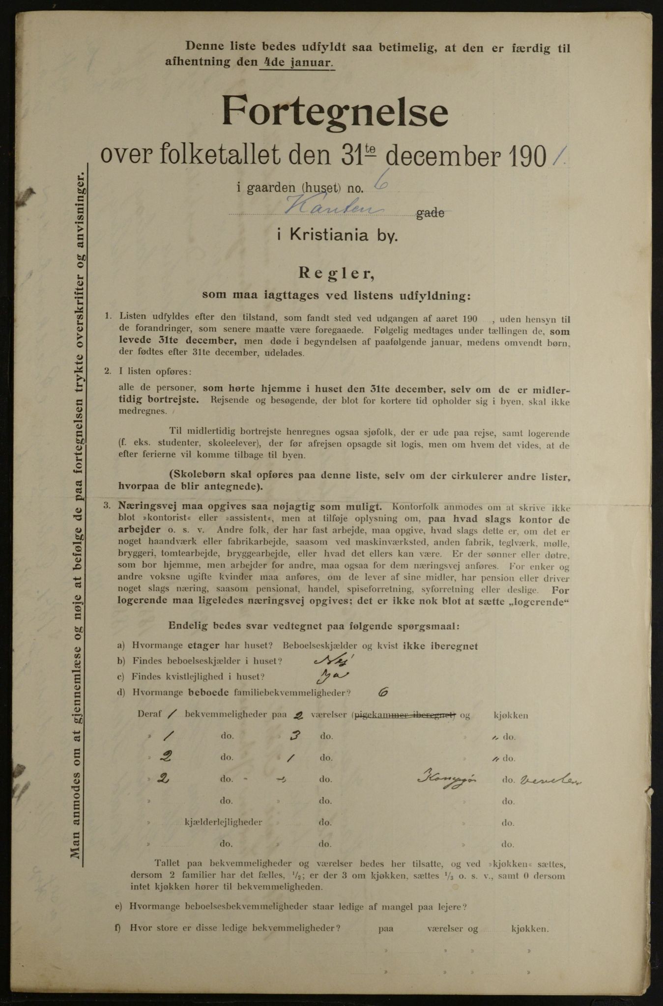 OBA, Municipal Census 1901 for Kristiania, 1901, p. 7523