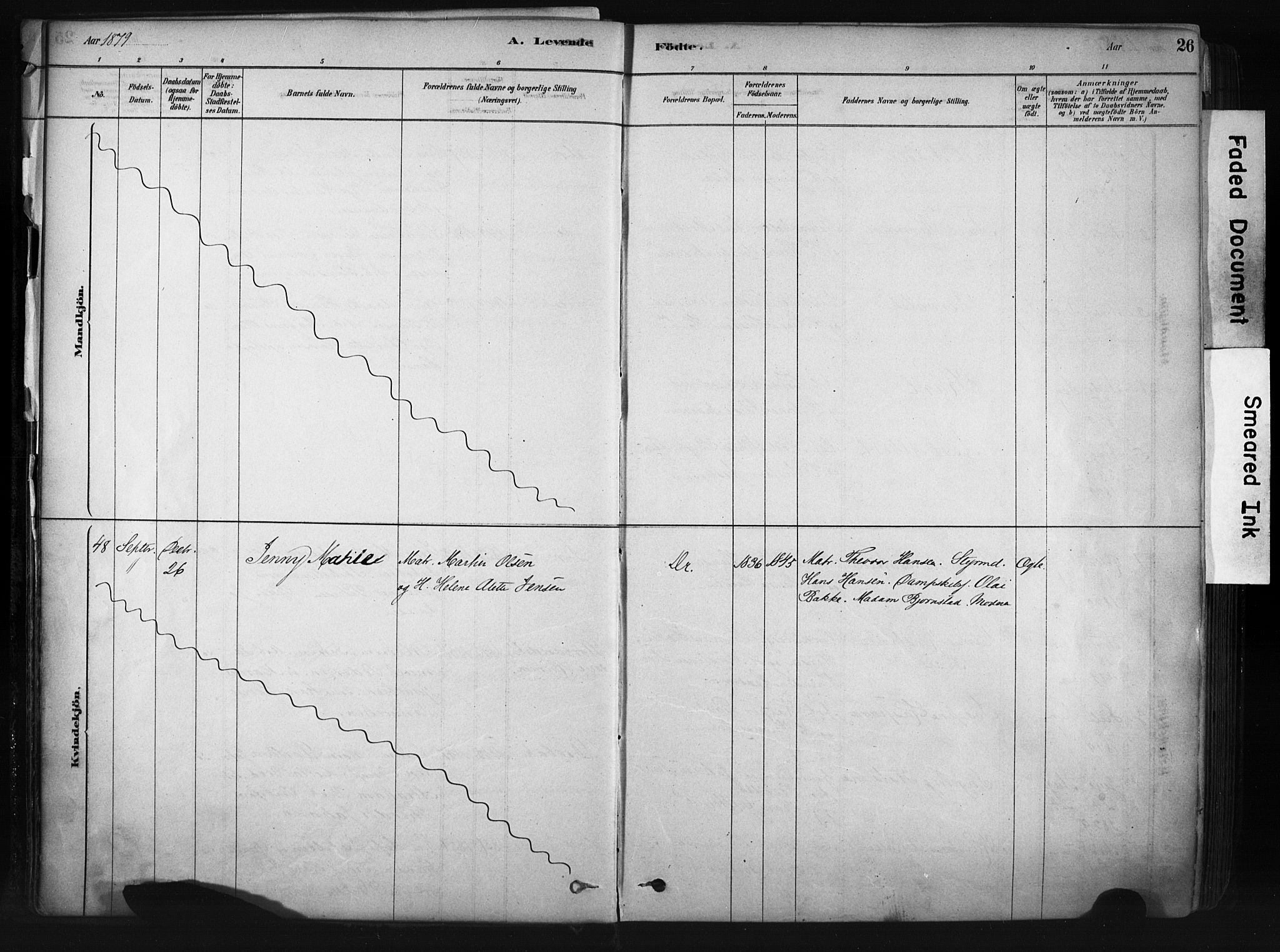 Drøbak prestekontor Kirkebøker, AV/SAO-A-10142a/F/Fb/L0001: Parish register (official) no. II 1, 1878-1891, p. 26