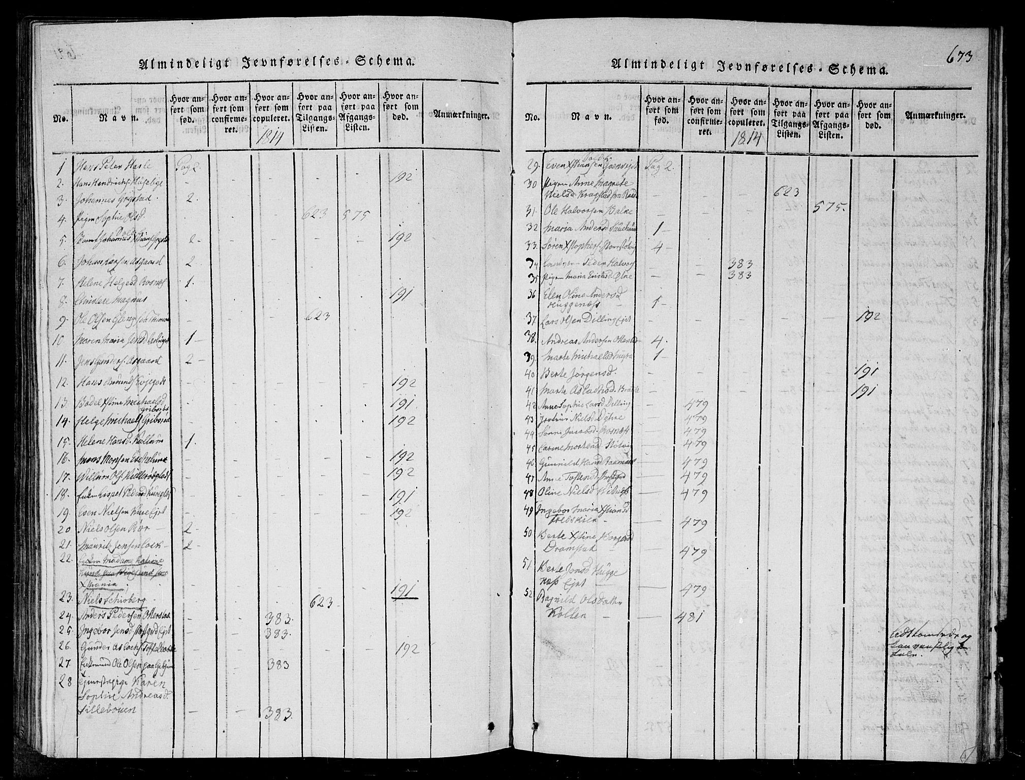 Rygge prestekontor Kirkebøker, SAO/A-10084b/G/Ga/L0001: Parish register (copy) no. 1, 1814-1871, p. 672-673