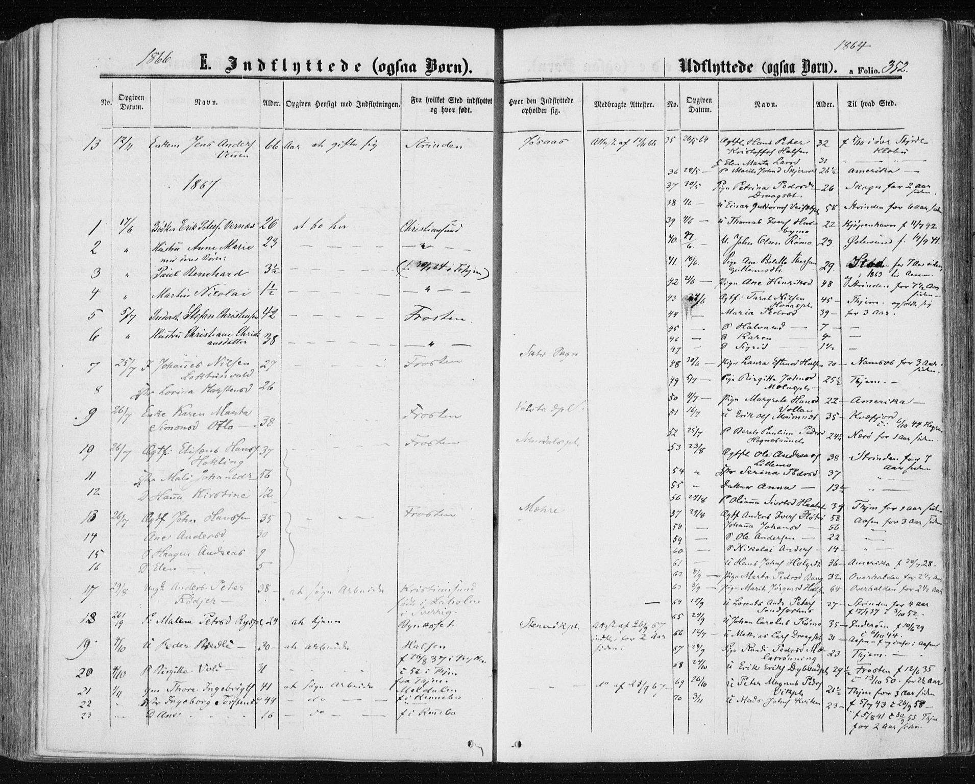 Ministerialprotokoller, klokkerbøker og fødselsregistre - Nord-Trøndelag, SAT/A-1458/709/L0075: Parish register (official) no. 709A15, 1859-1870, p. 352