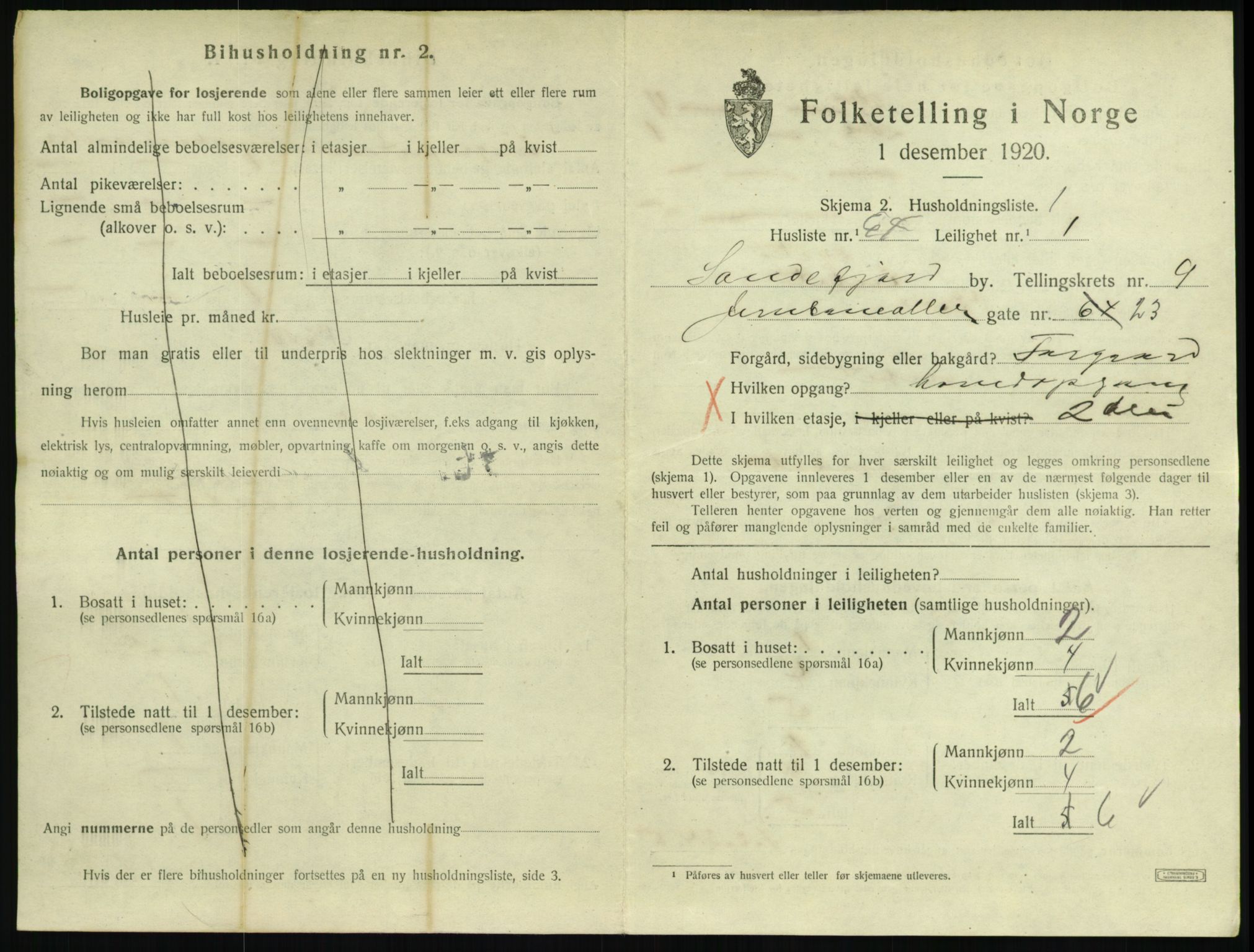 SAKO, 1920 census for Sandefjord, 1920, p. 3816