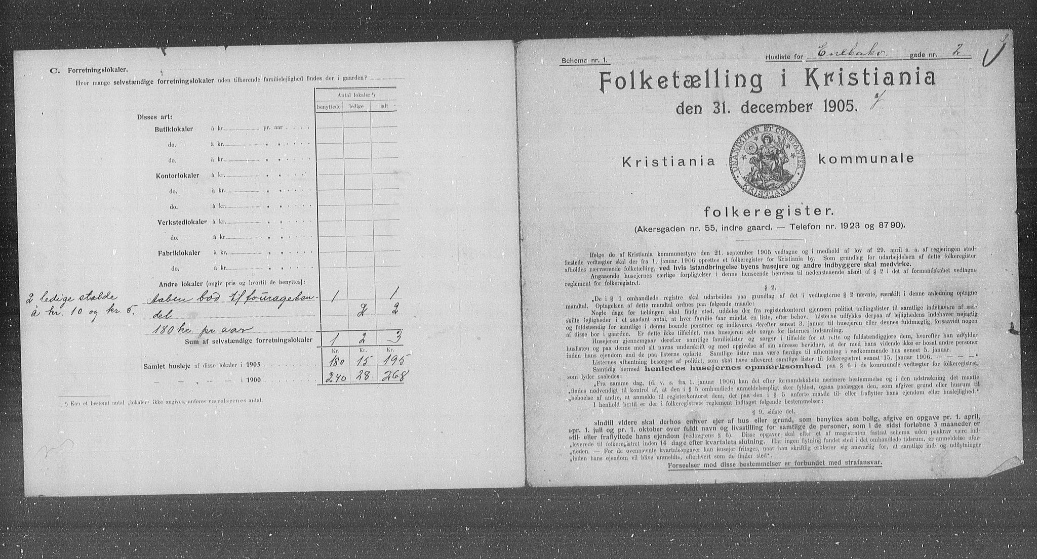 OBA, Municipal Census 1905 for Kristiania, 1905, p. 10571