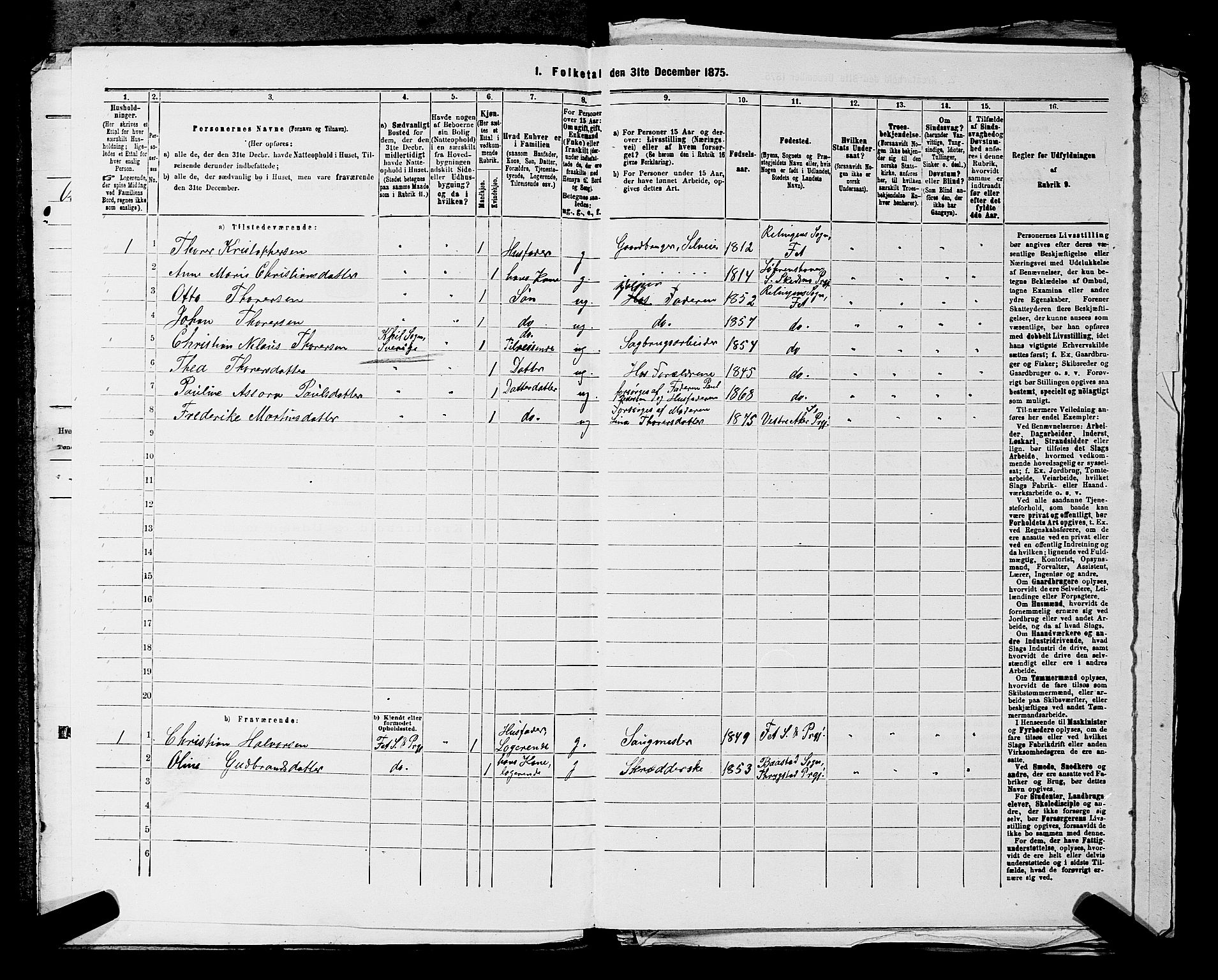 RA, 1875 census for 0227P Fet, 1875, p. 1439
