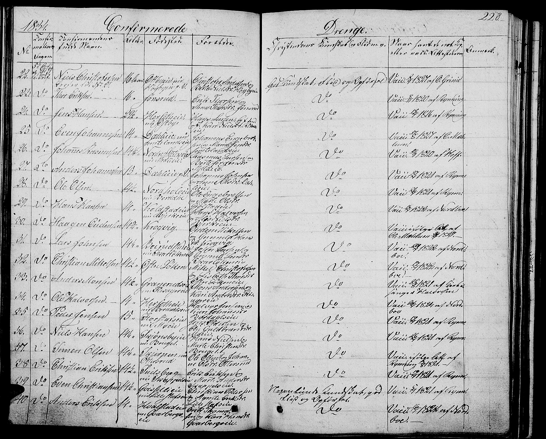 Ringsaker prestekontor, AV/SAH-PREST-014/L/La/L0004: Parish register (copy) no. 4, 1827-1838, p. 228