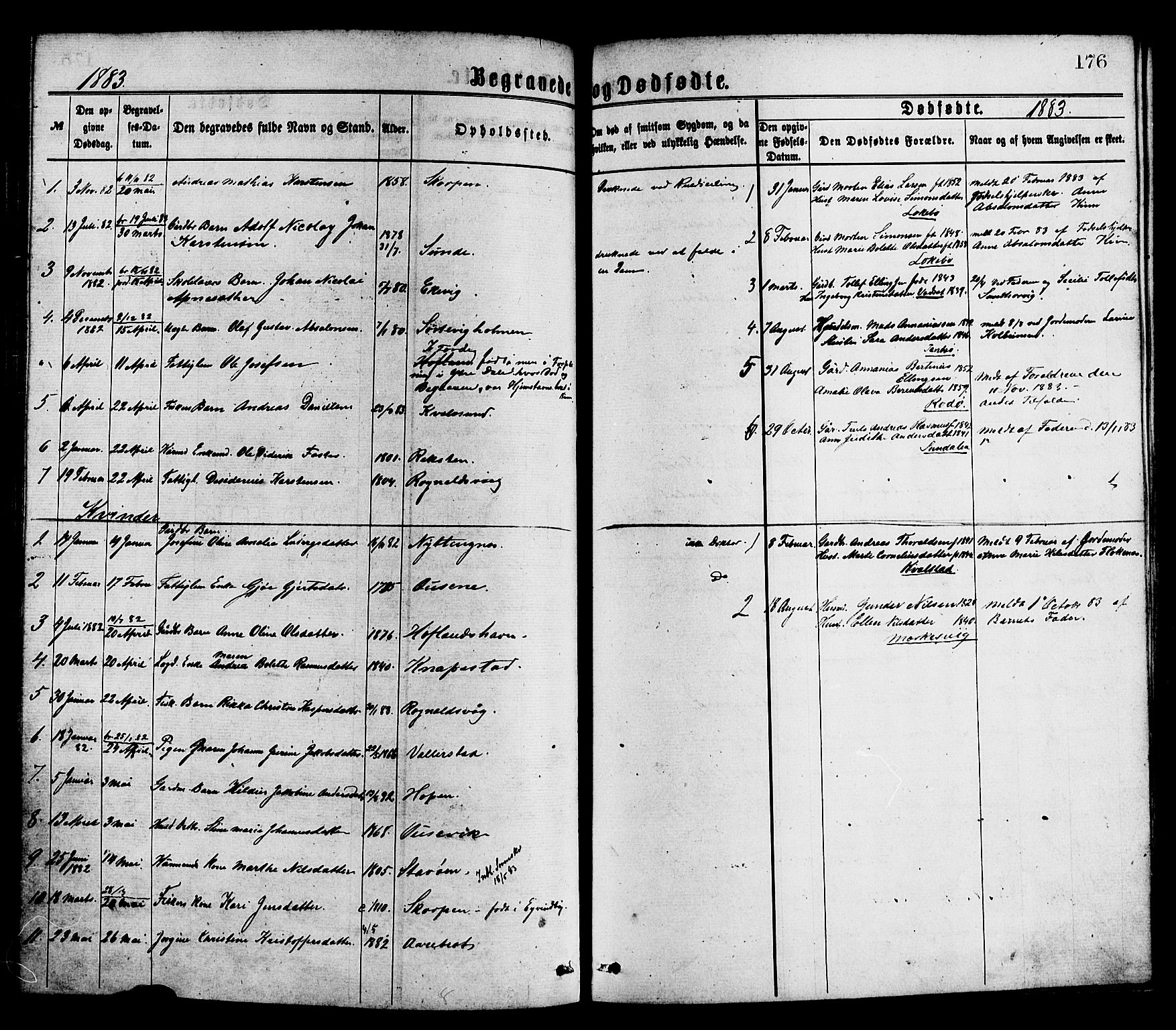 Kinn sokneprestembete, AV/SAB-A-80801/H/Haa/Haaa/L0013: Parish register (official) no. A 13, 1870-1885, p. 176