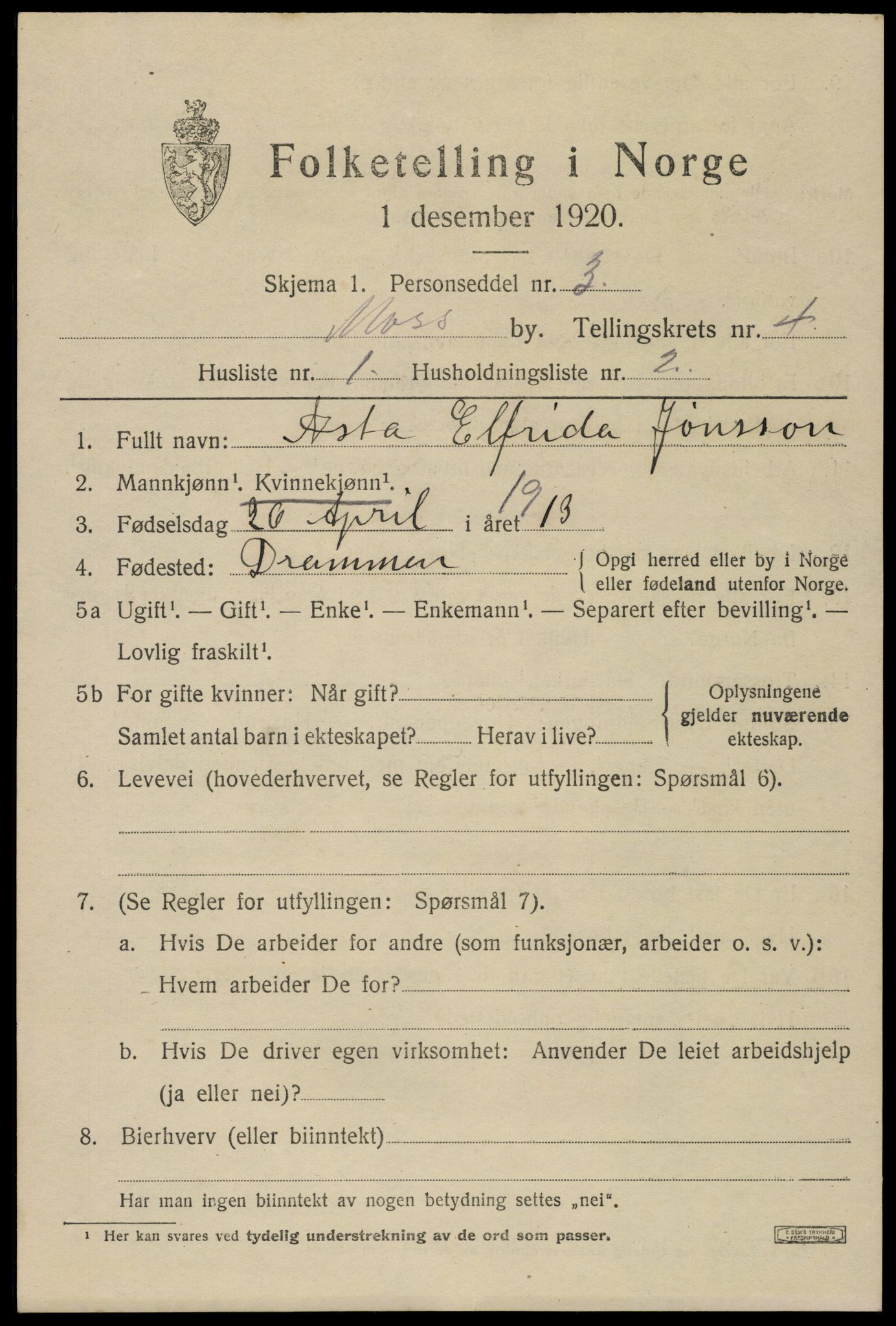 SAO, 1920 census for Moss, 1920, p. 13541