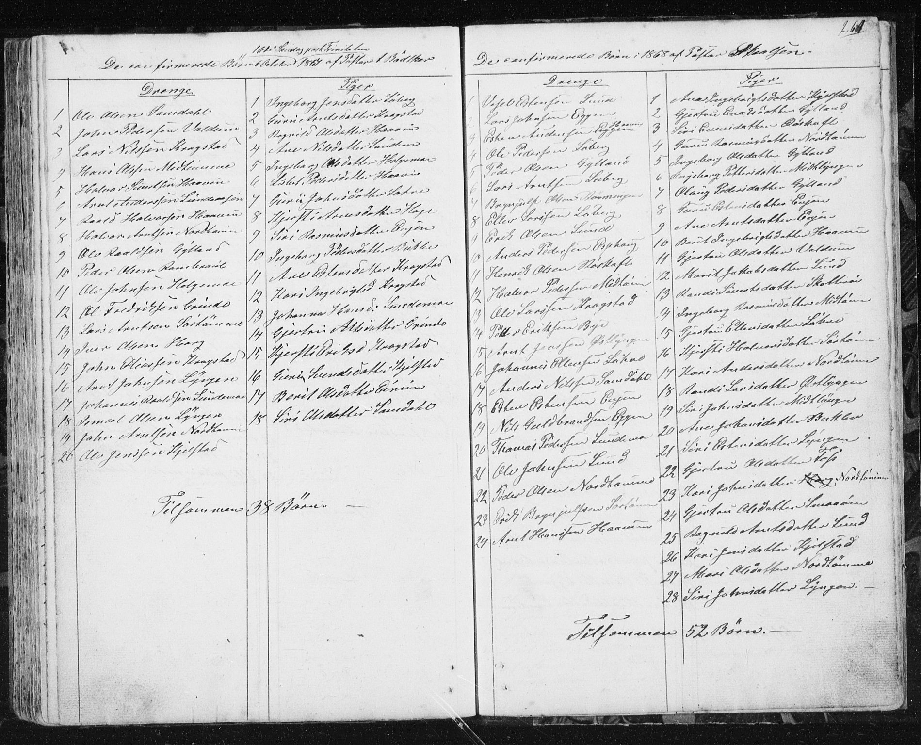 Ministerialprotokoller, klokkerbøker og fødselsregistre - Sør-Trøndelag, SAT/A-1456/692/L1110: Parish register (copy) no. 692C05, 1849-1889, p. 264