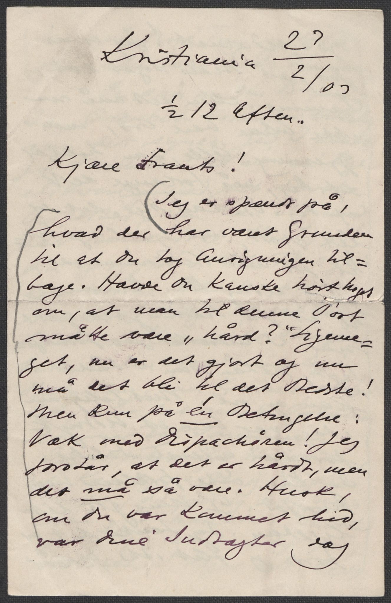 Beyer, Frants, AV/RA-PA-0132/F/L0001: Brev fra Edvard Grieg til Frantz Beyer og "En del optegnelser som kan tjene til kommentar til brevene" av Marie Beyer, 1872-1907, p. 695