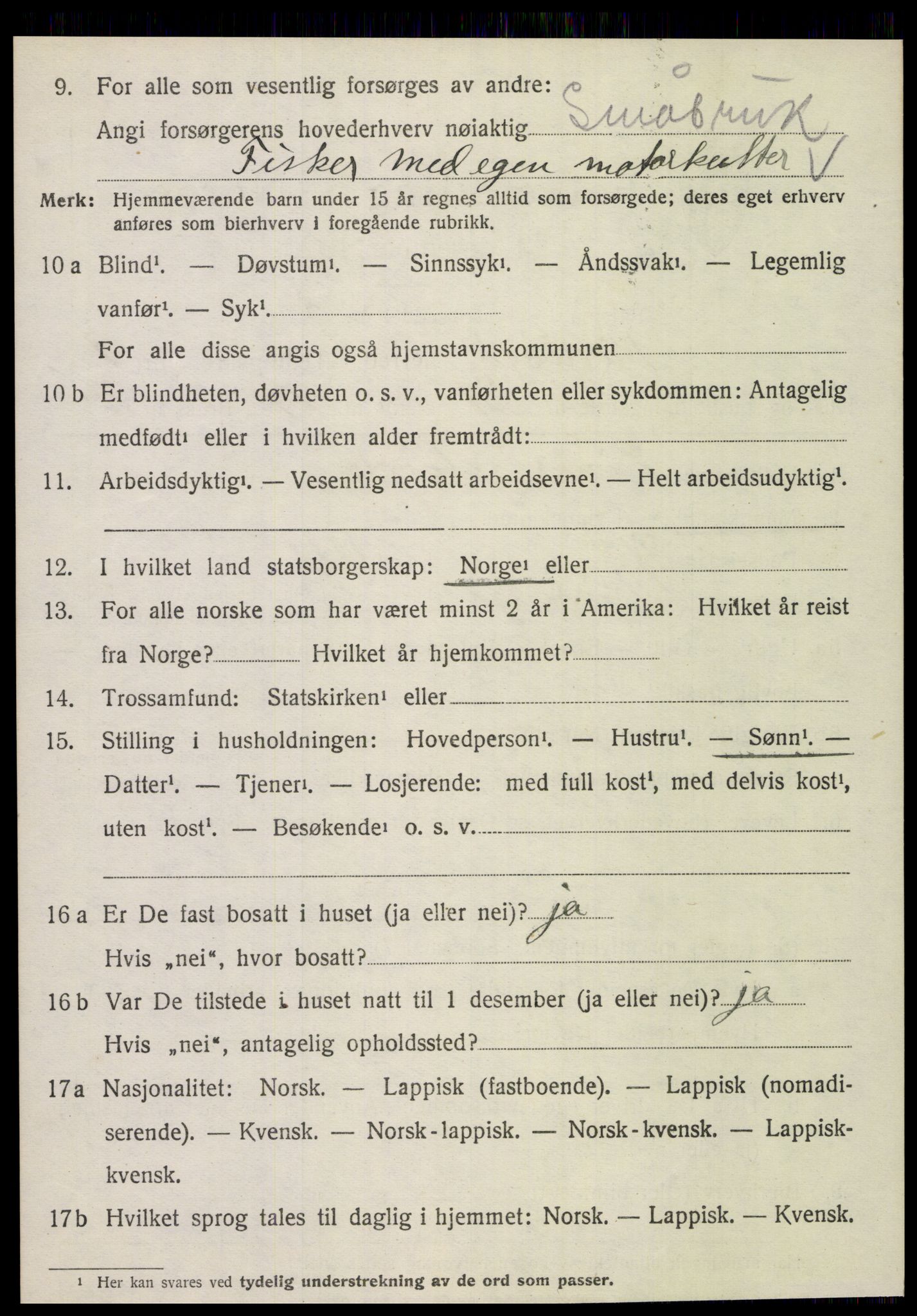 SAT, 1920 census for Kjerringøy, 1920, p. 1180