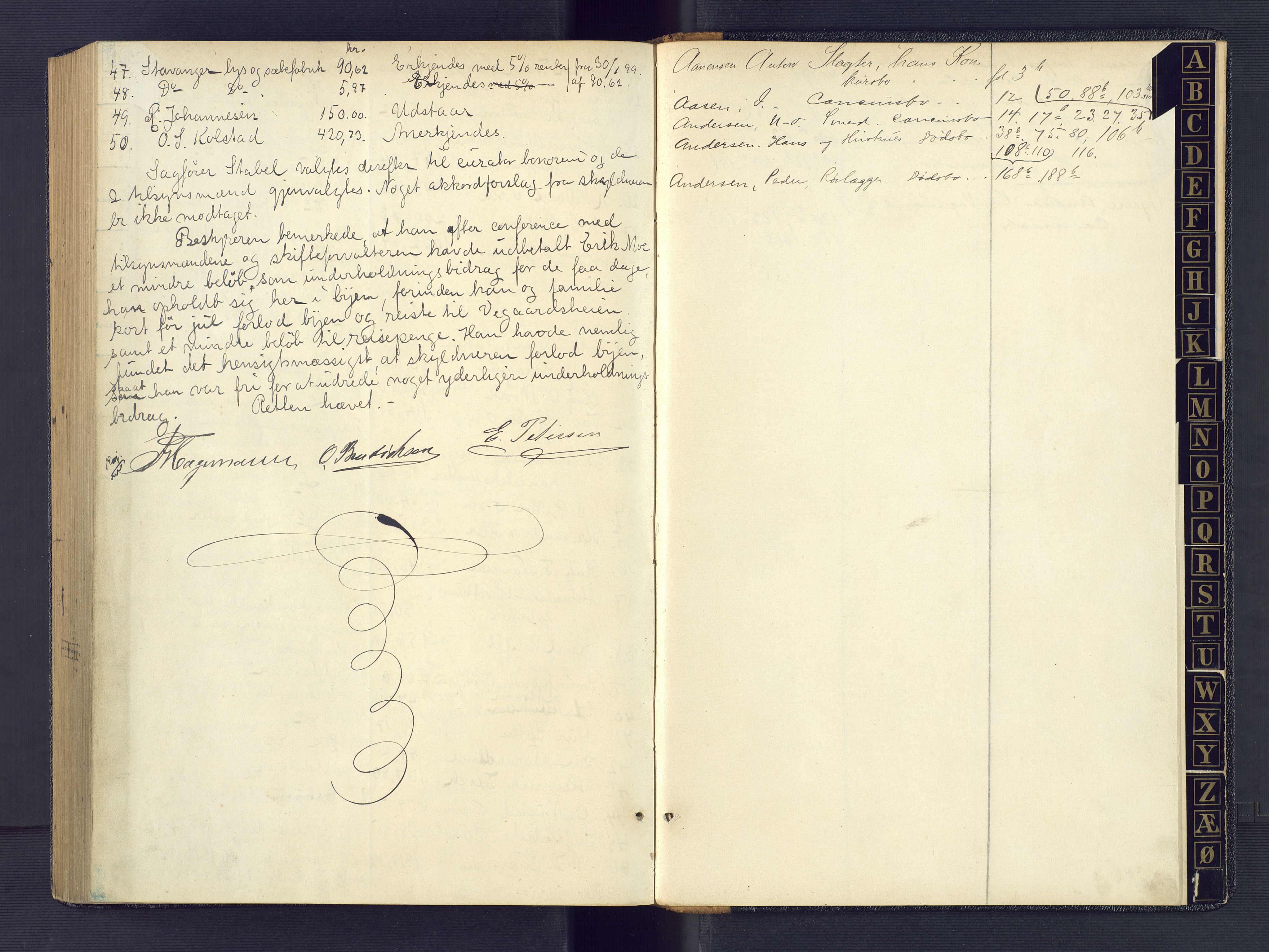 Kristiansand byrett, AV/SAK-1223-0001/H/Hc/L0045: Skifteforhandlingsprotokoll nr. 5, med register, 1895-1899