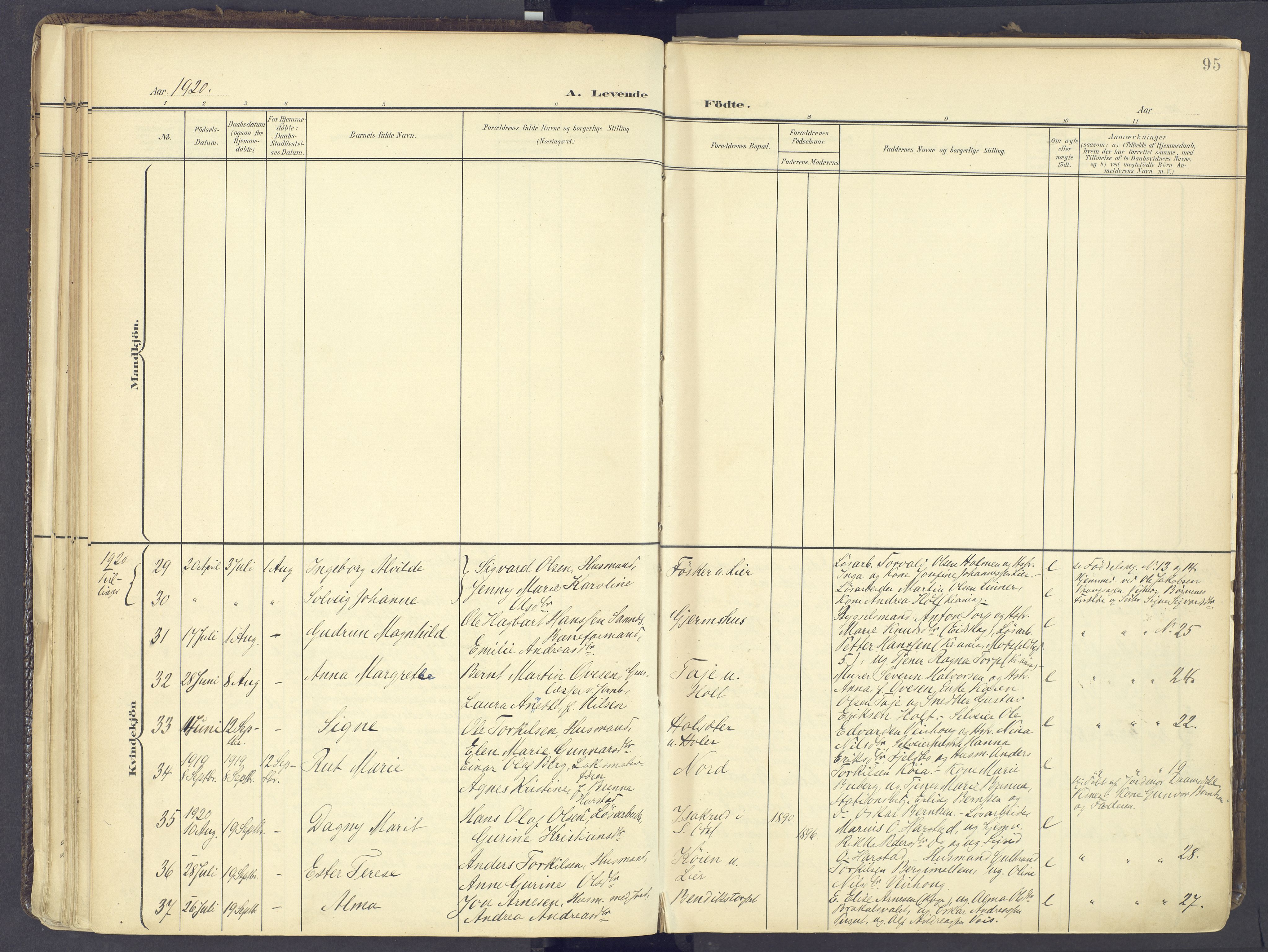 Vinger prestekontor, AV/SAH-PREST-024/H/Ha/Haa/L0017: Parish register (official) no. 17, 1901-1927, p. 95