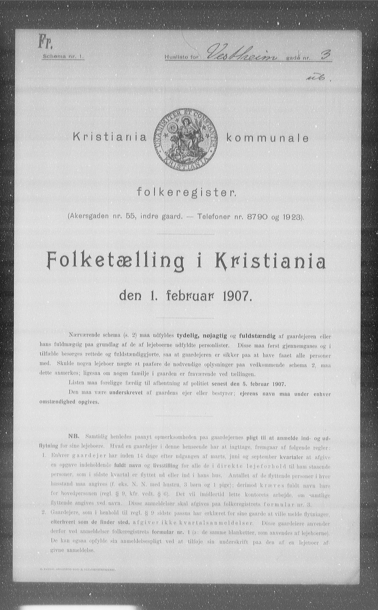 OBA, Municipal Census 1907 for Kristiania, 1907, p. 62281