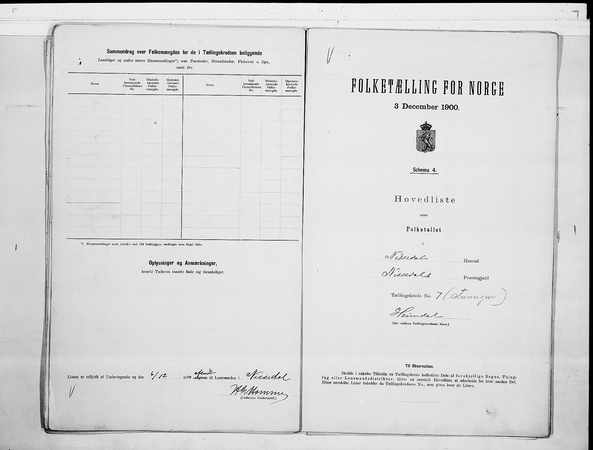 SAKO, 1900 census for Nissedal, 1900, p. 16