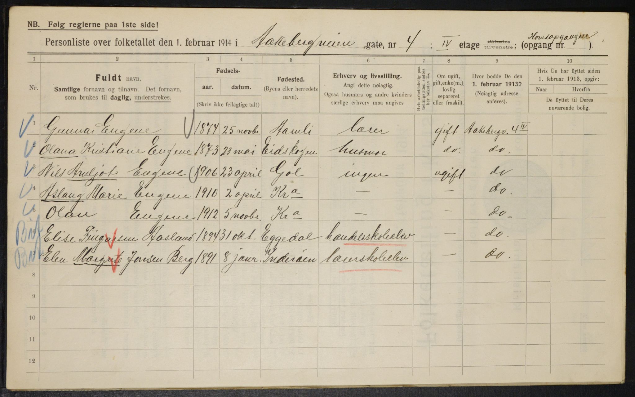 OBA, Municipal Census 1914 for Kristiania, 1914, p. 131347
