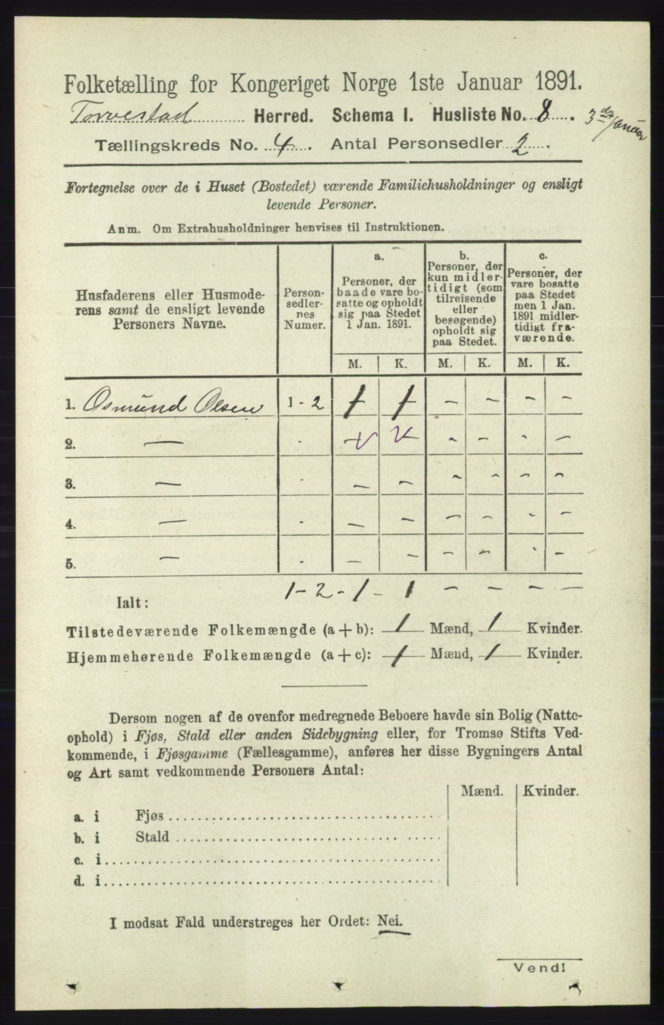 RA, 1891 census for 1152 Torvastad, 1891, p. 1429