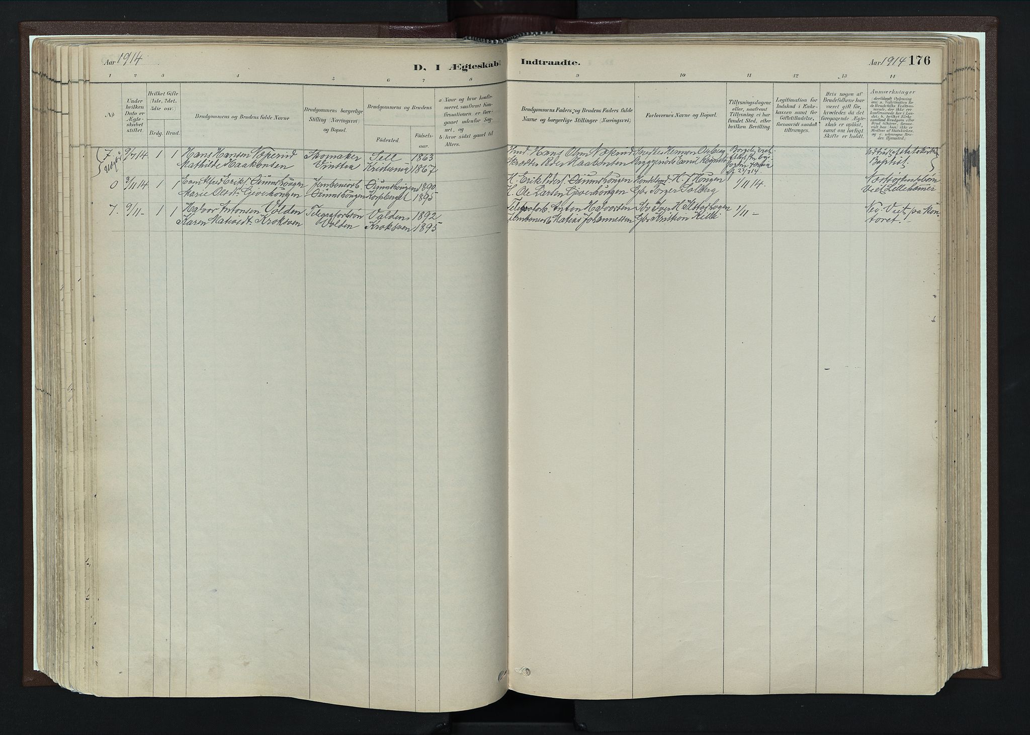 Nord-Fron prestekontor, SAH/PREST-080/H/Ha/Haa/L0004: Parish register (official) no. 4, 1884-1914, p. 176