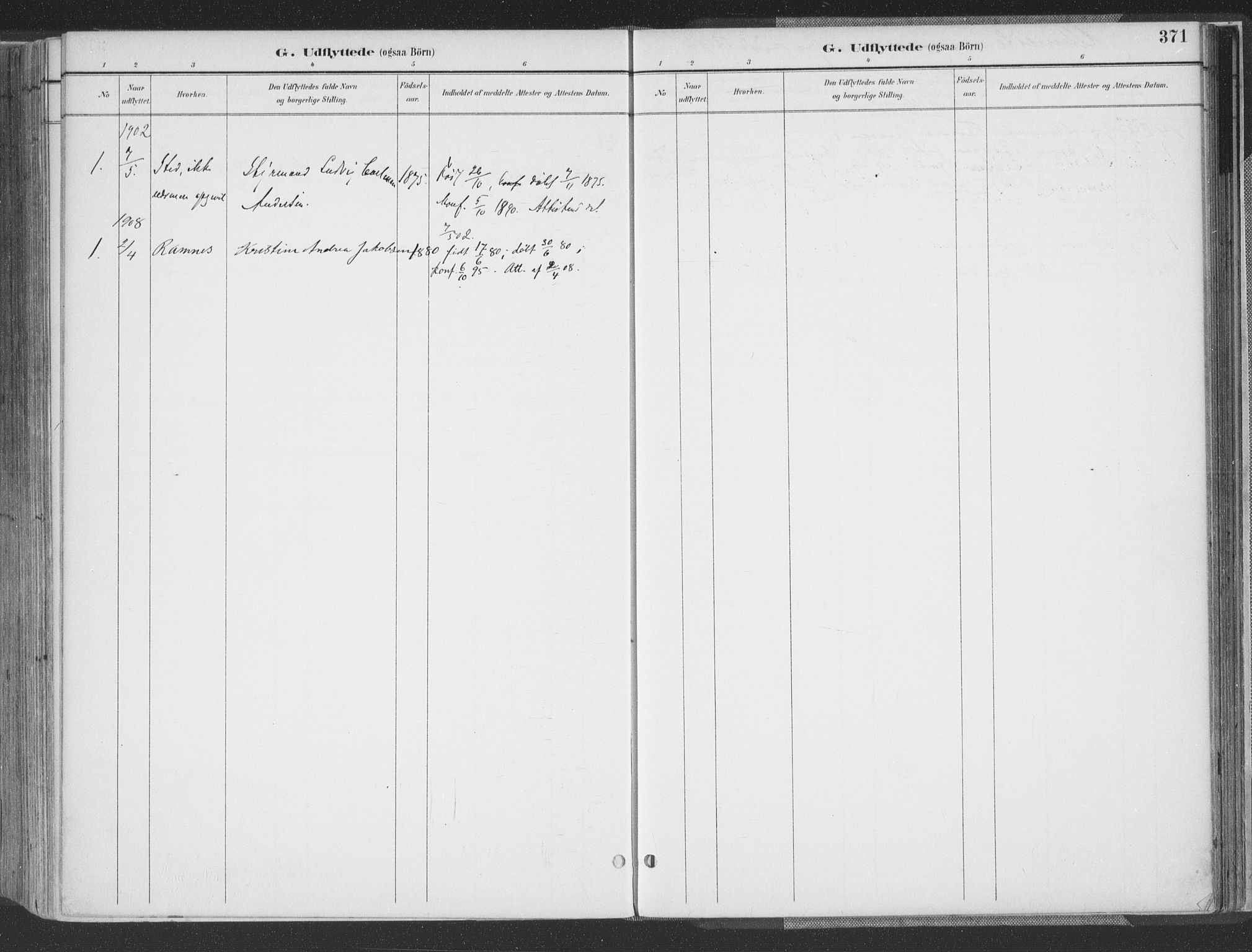 Høvåg sokneprestkontor, AV/SAK-1111-0025/F/Fa/L0006: Parish register (official) no. A 6, 1894-1923, p. 371