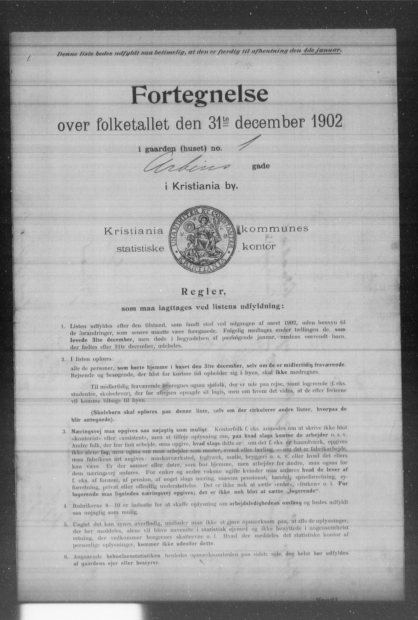 OBA, Municipal Census 1902 for Kristiania, 1902, p. 432