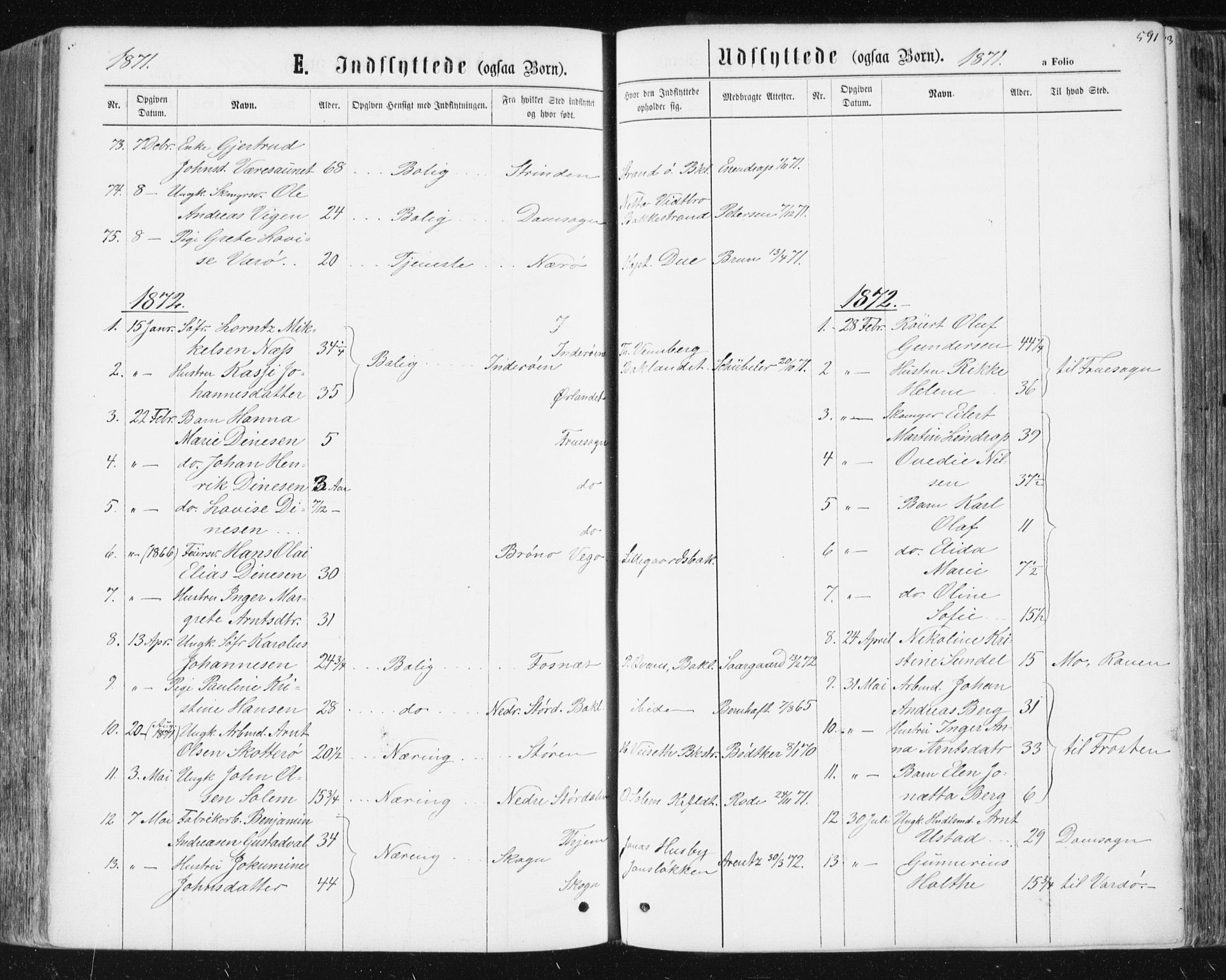 Ministerialprotokoller, klokkerbøker og fødselsregistre - Sør-Trøndelag, SAT/A-1456/604/L0186: Parish register (official) no. 604A07, 1866-1877, p. 591