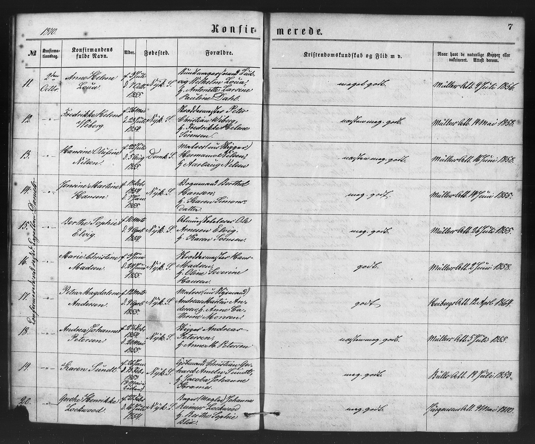 Nykirken Sokneprestembete, SAB/A-77101/H/Haa/L0026: Parish register (official) no. C 5, 1870-1886, p. 7