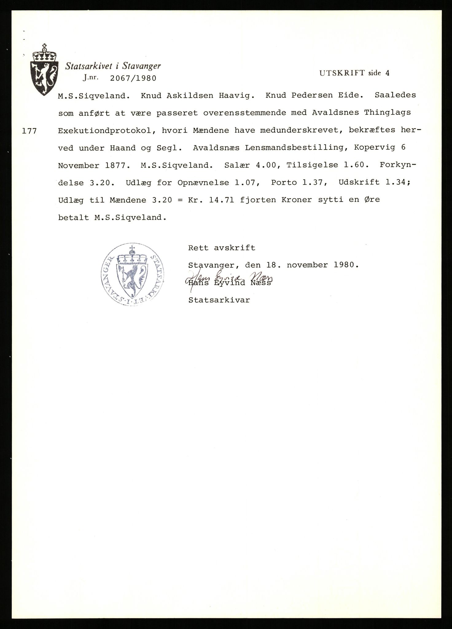 Statsarkivet i Stavanger, AV/SAST-A-101971/03/Y/Yj/L0005: Avskrifter sortert etter gårdsnavn: Austreim - Avinskei, 1750-1930, p. 46