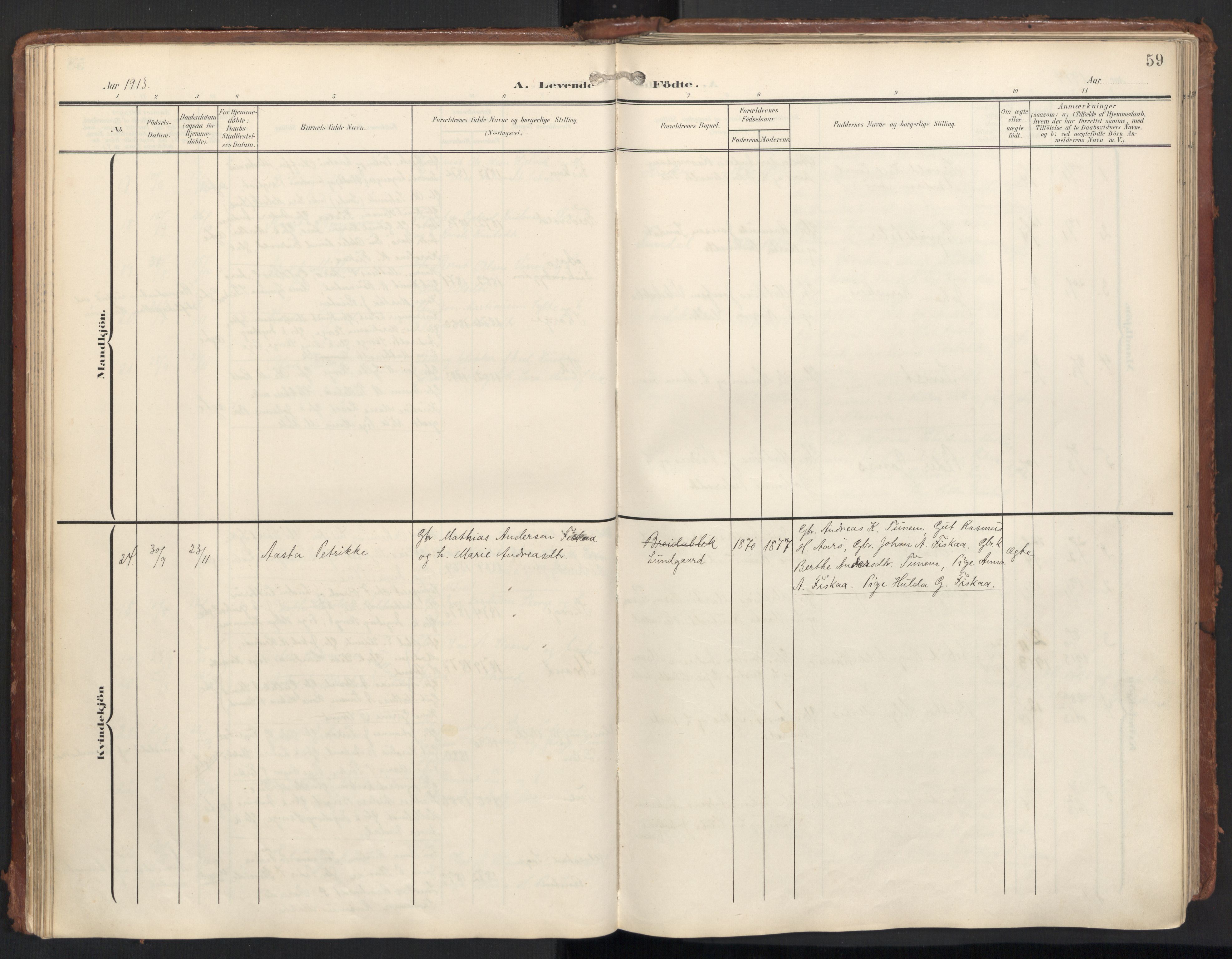 Ministerialprotokoller, klokkerbøker og fødselsregistre - Møre og Romsdal, AV/SAT-A-1454/501/L0011: Parish register (official) no. 501A11, 1902-1919, p. 59