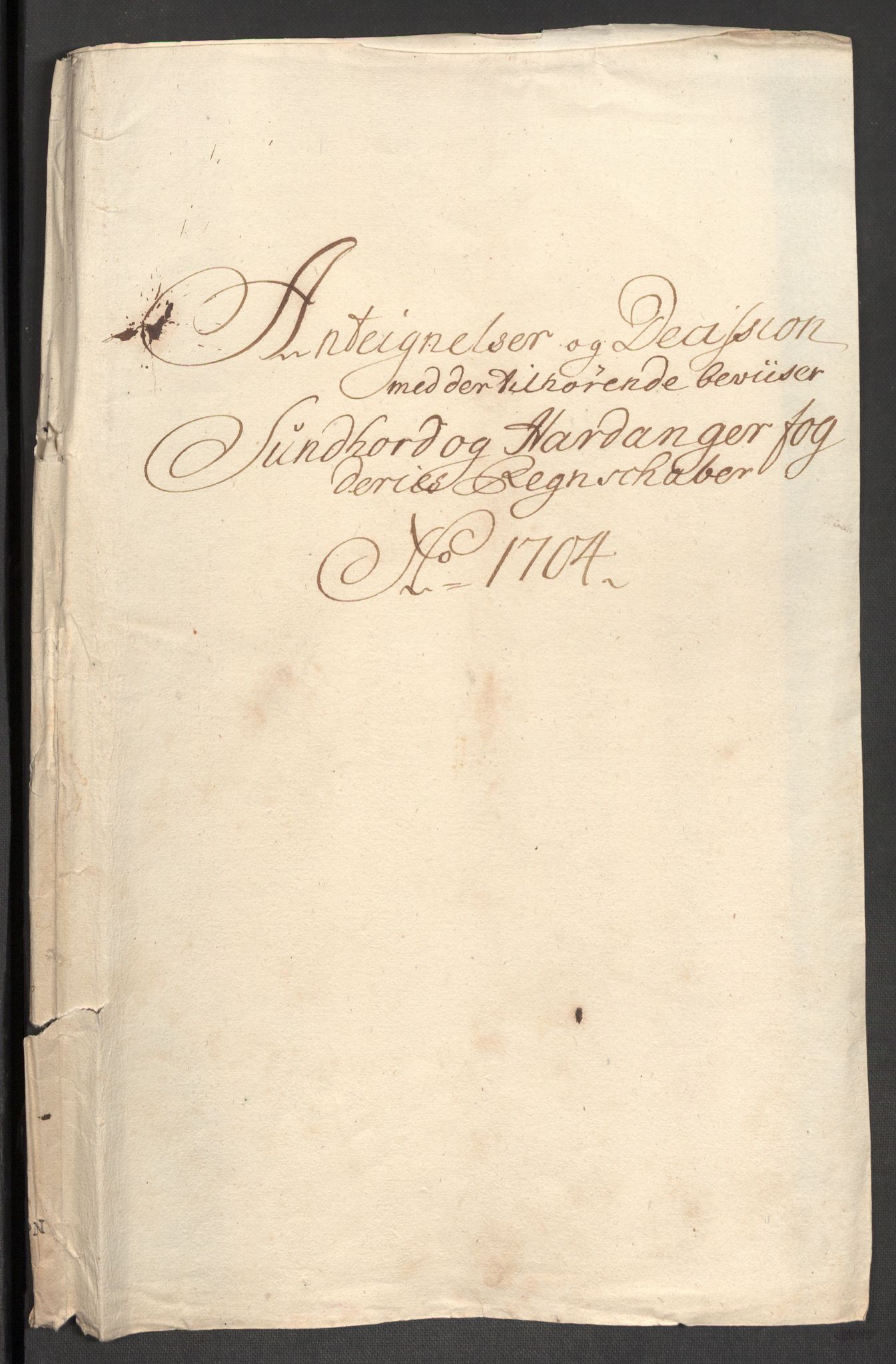 Rentekammeret inntil 1814, Reviderte regnskaper, Fogderegnskap, AV/RA-EA-4092/R48/L2982: Fogderegnskap Sunnhordland og Hardanger, 1704, p. 270