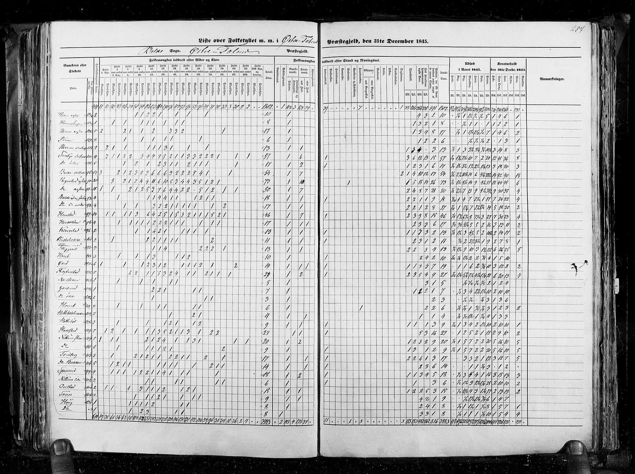 RA, Census 1845, vol. 3: Hedemarken amt og Kristians amt, 1845, p. 287