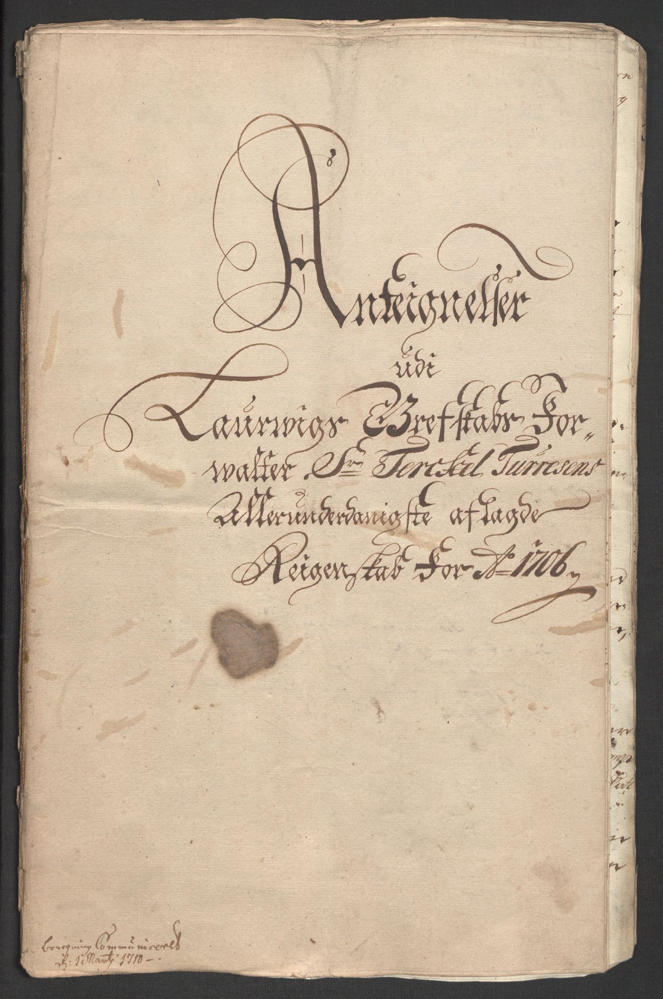 Rentekammeret inntil 1814, Reviderte regnskaper, Fogderegnskap, AV/RA-EA-4092/R33/L1979: Fogderegnskap Larvik grevskap, 1706, p. 194