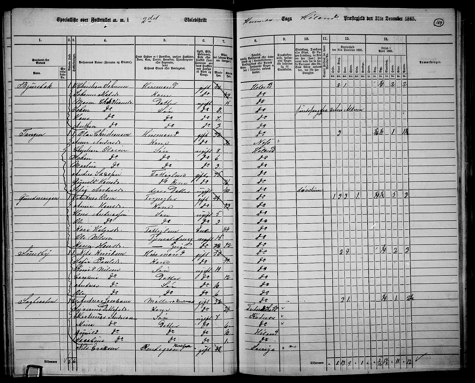 RA, 1865 census for Høland, 1865, p. 160