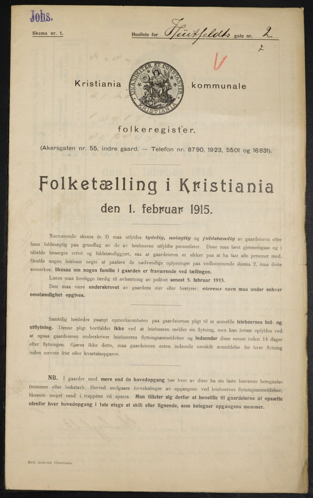 OBA, Municipal Census 1915 for Kristiania, 1915, p. 41123