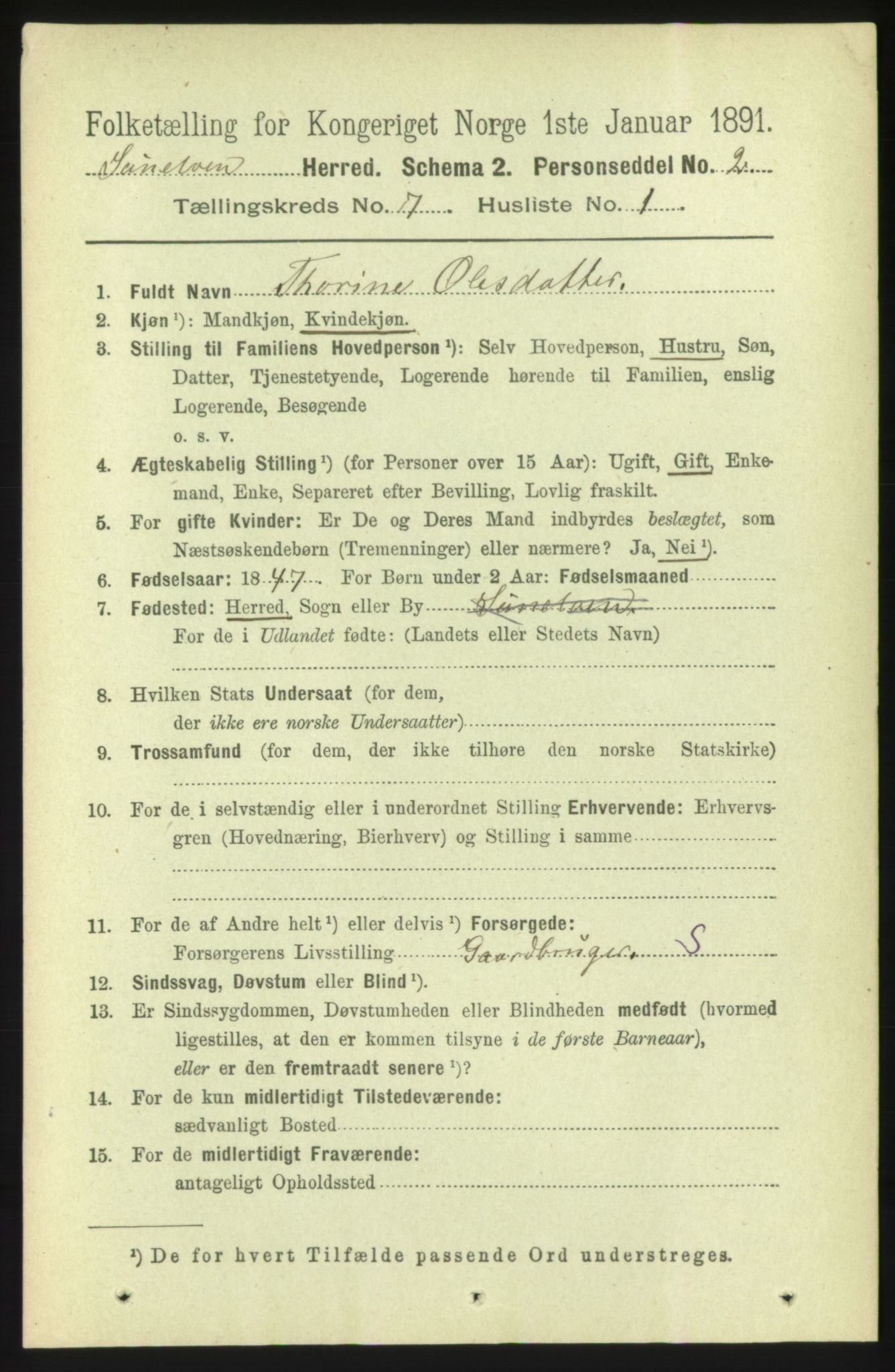 RA, 1891 census for 1523 Sunnylven, 1891, p. 1766