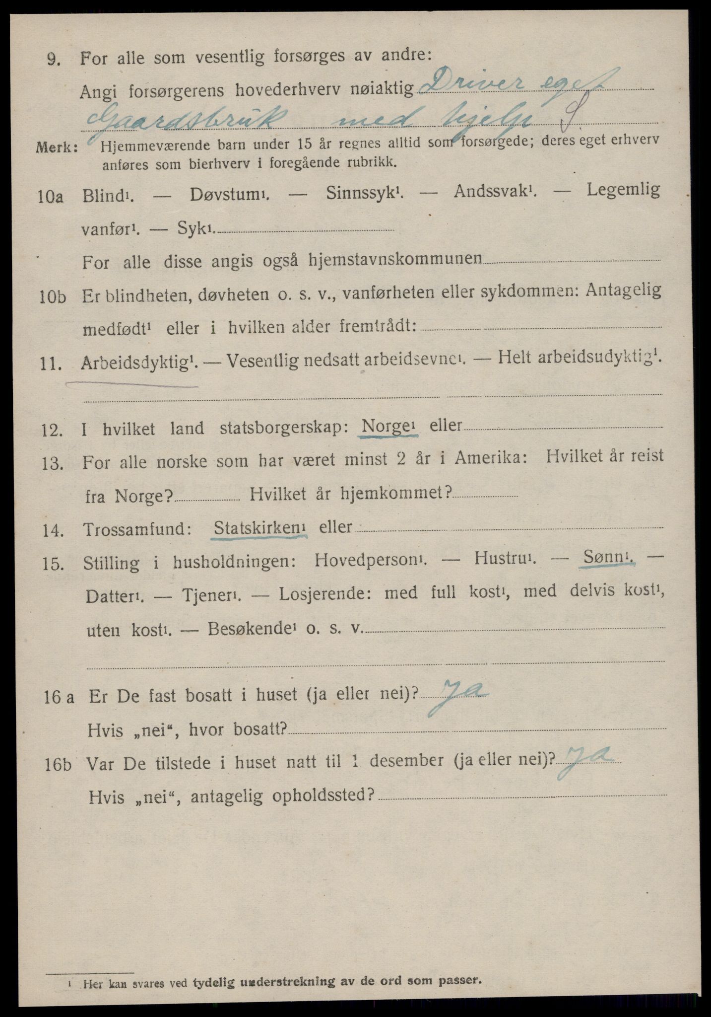 SAT, 1920 census for Hareid, 1920, p. 4918