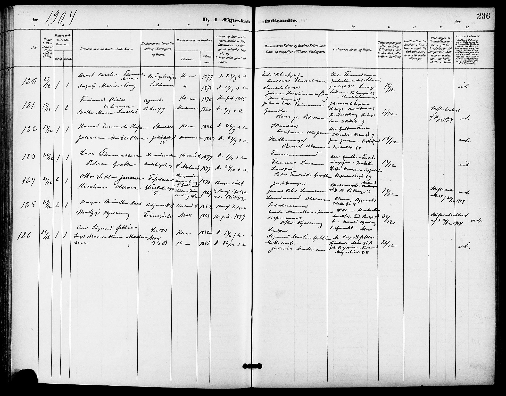 Gamle Aker prestekontor Kirkebøker, SAO/A-10617a/F/L0012: Parish register (official) no. 12, 1898-1910, p. 236