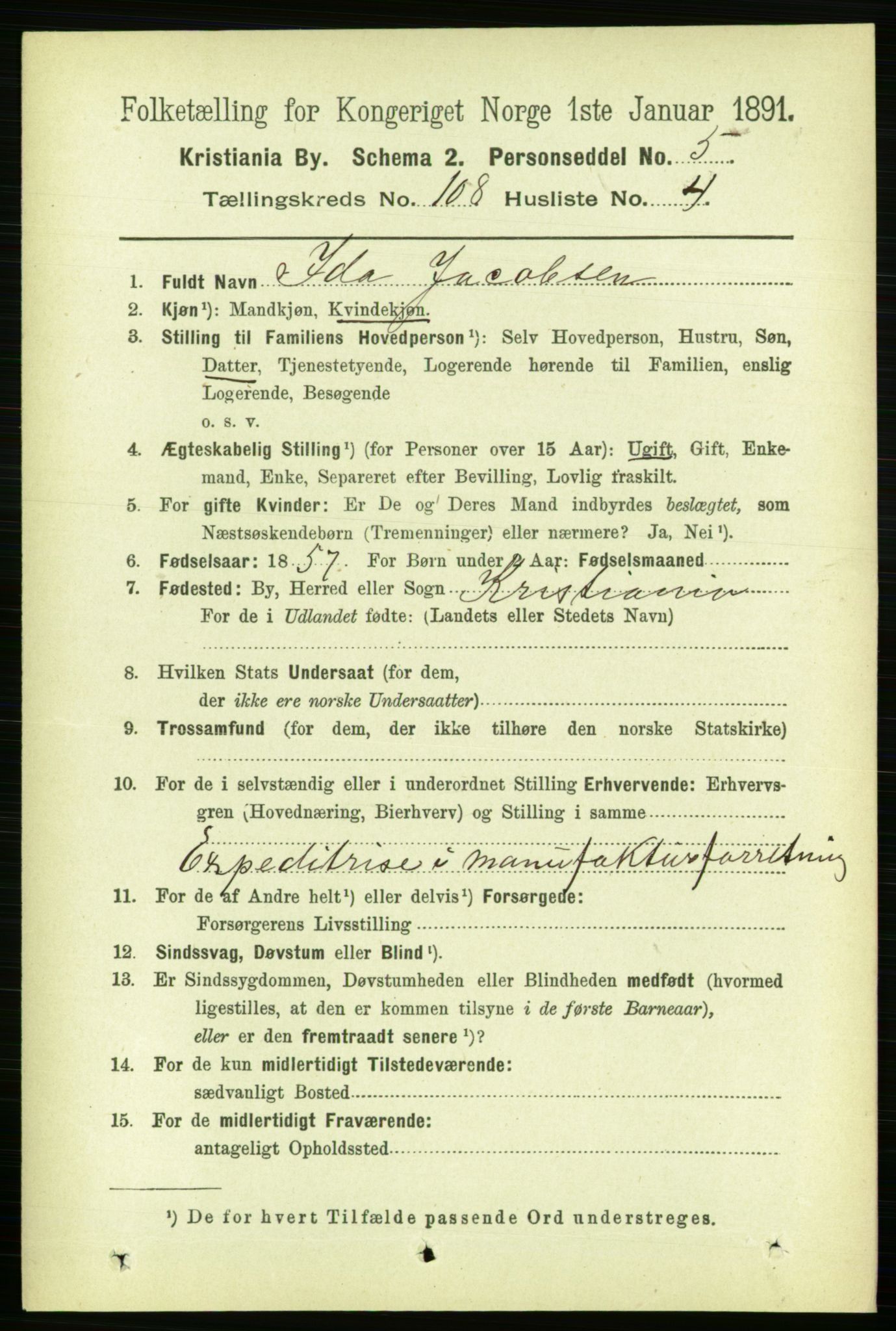 RA, 1891 census for 0301 Kristiania, 1891, p. 55574