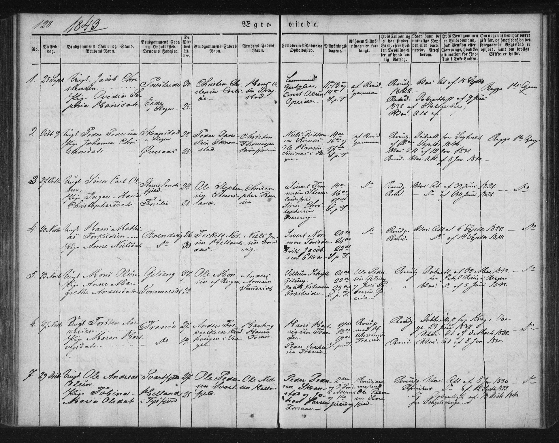 Ministerialprotokoller, klokkerbøker og fødselsregistre - Nordland, AV/SAT-A-1459/859/L0843: Parish register (official) no. 859A03, 1840-1848, p. 128